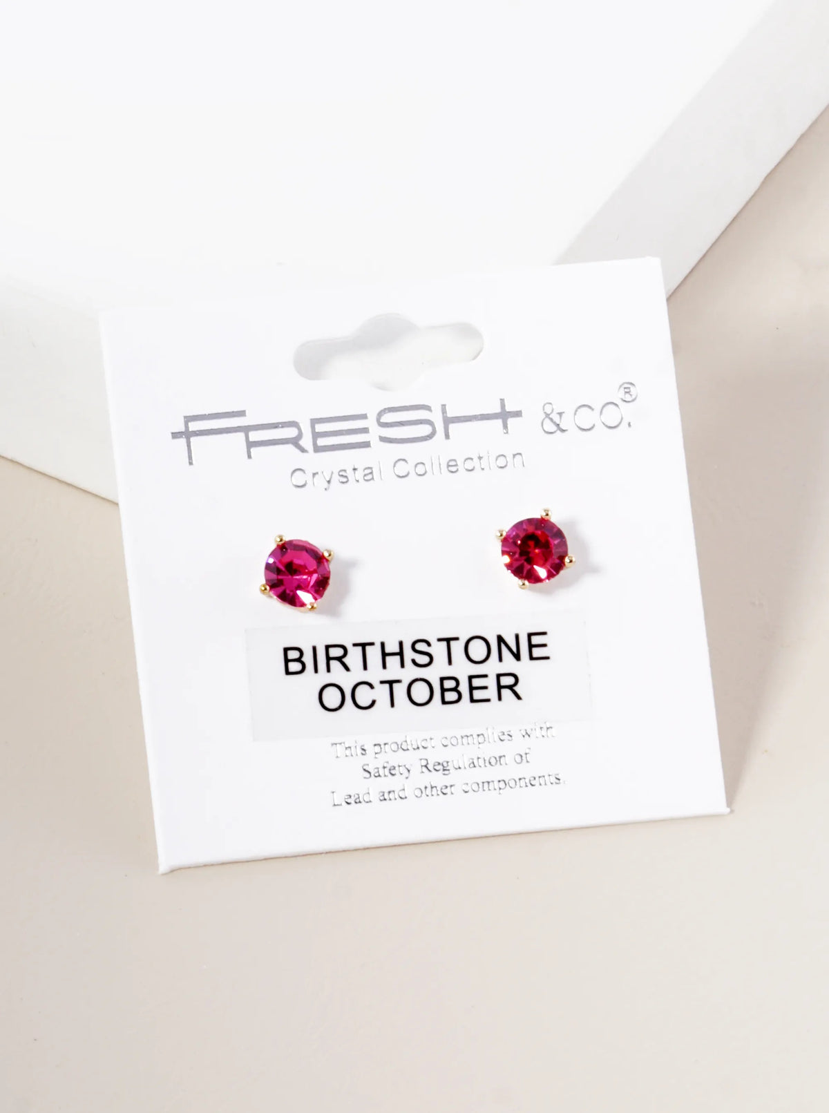 4-Prong 6mm Birthstone Stud Earrings - Gold