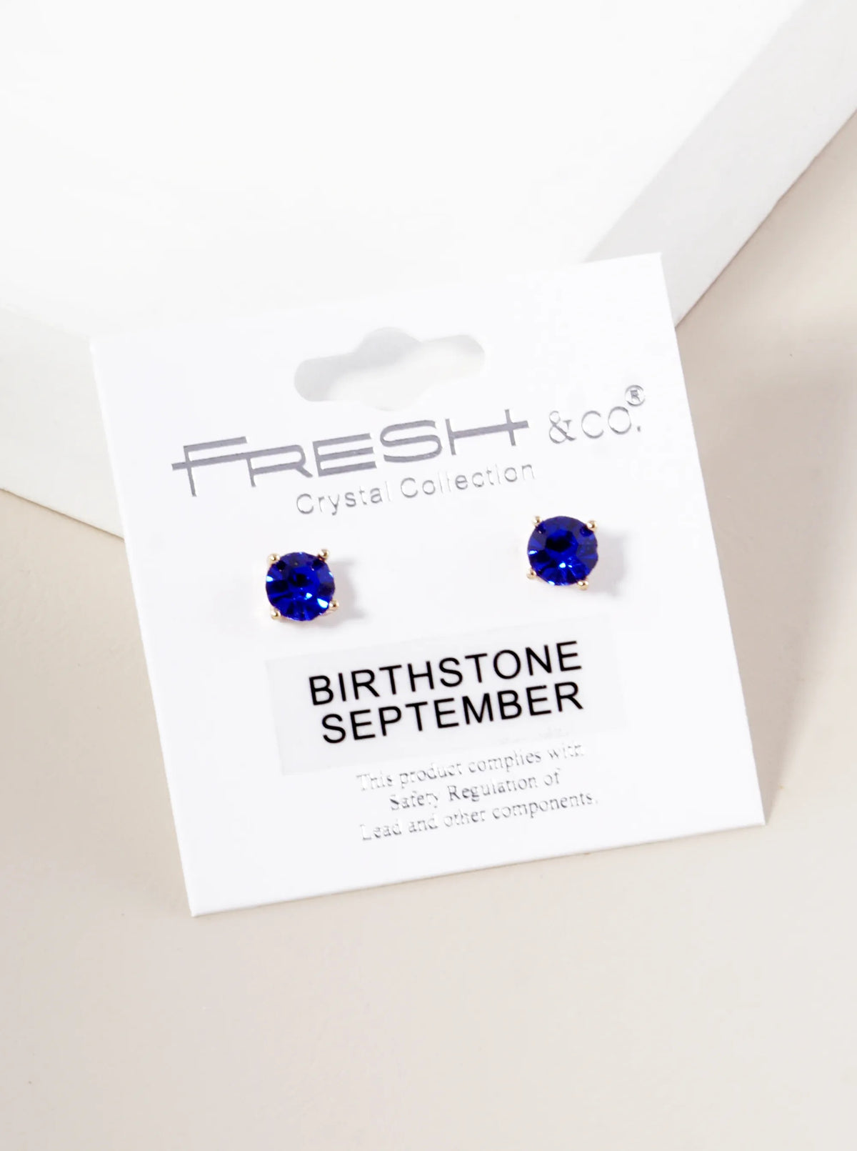 4-Prong 6mm Birthstone Stud Earrings - Gold