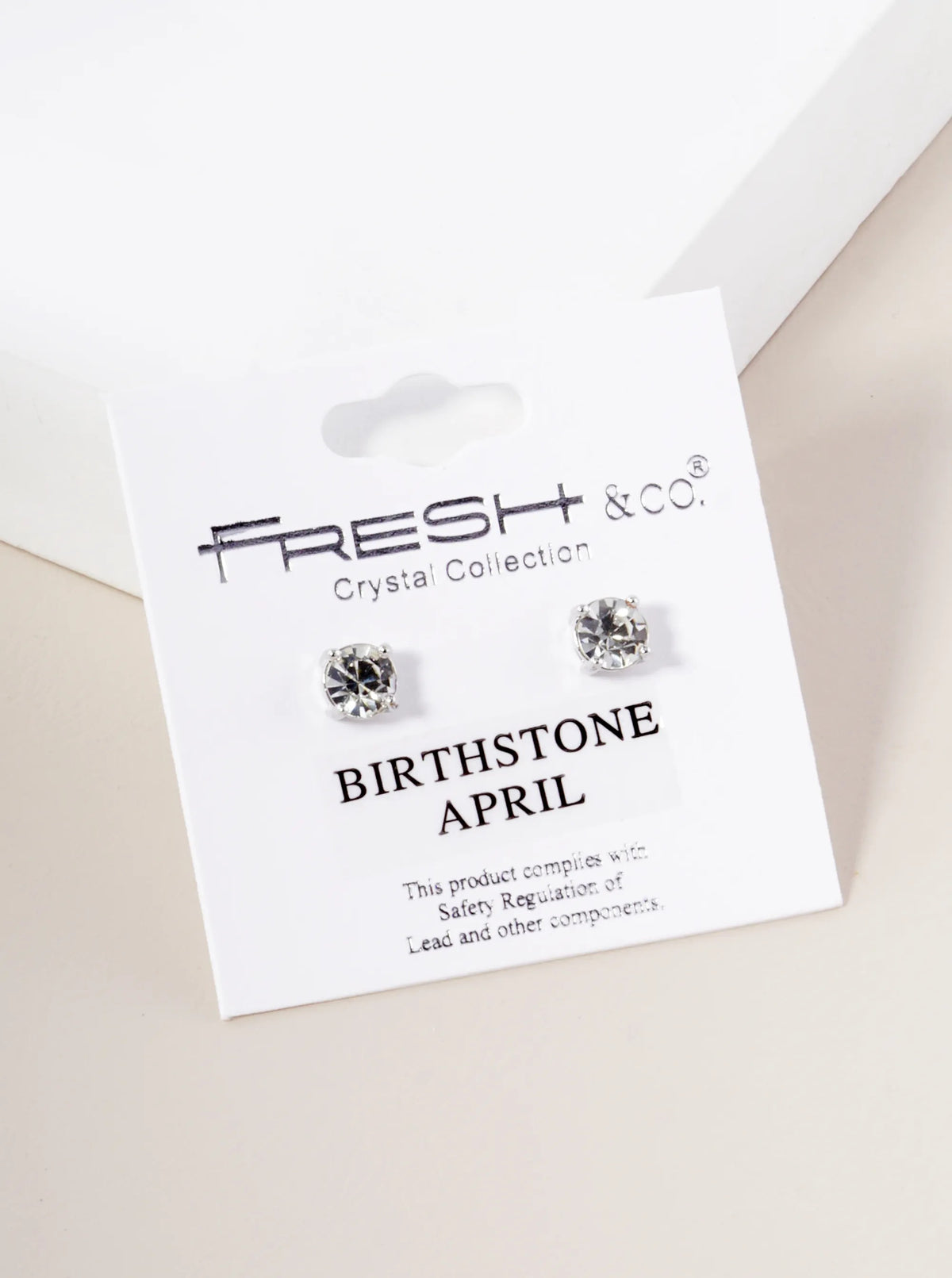4-Prong 6mm Birthstone Stud Earrings - Rhodium