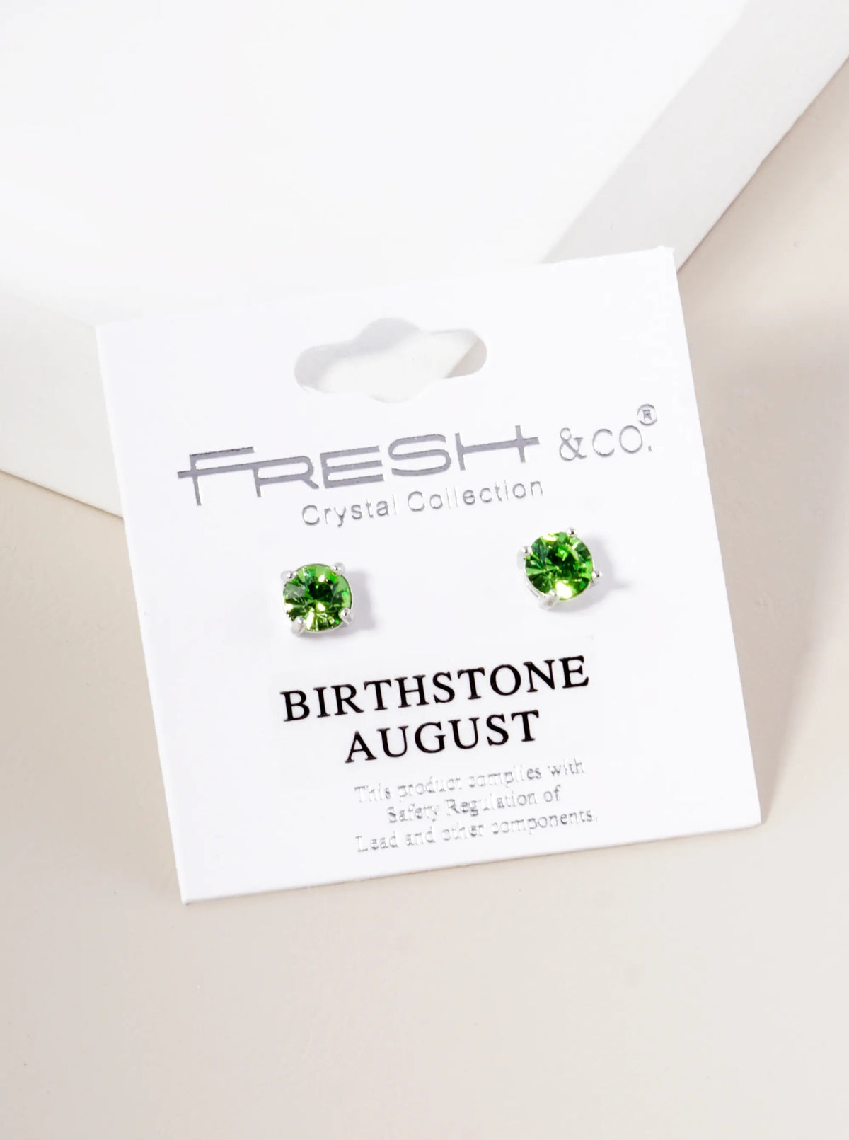 4-Prong 6mm Birthstone Stud Earrings - Rhodium