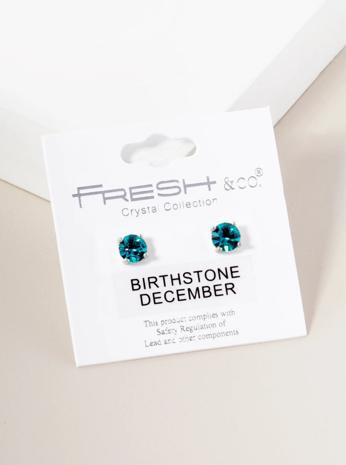4-Prong 6mm Birthstone Stud Earrings - Rhodium