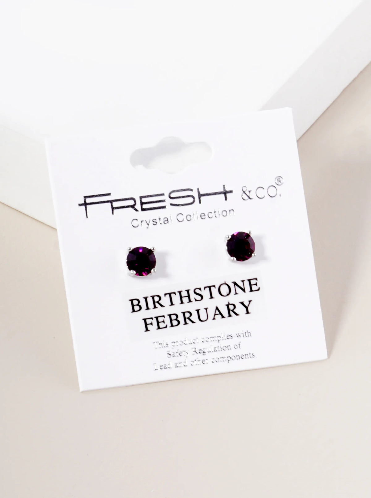4-Prong 6mm Birthstone Stud Earrings - Rhodium