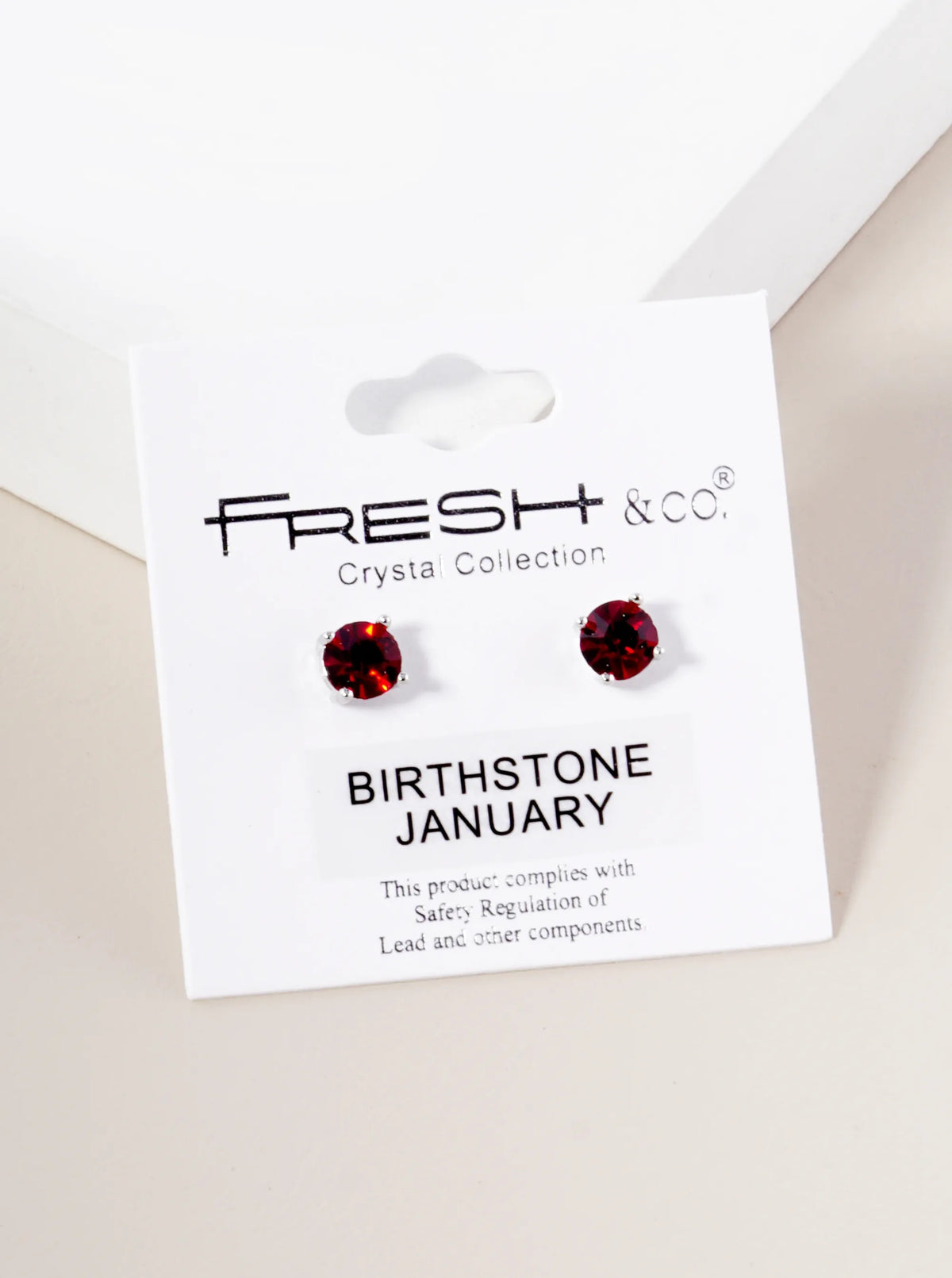 4-Prong 6mm Birthstone Stud Earrings - Rhodium