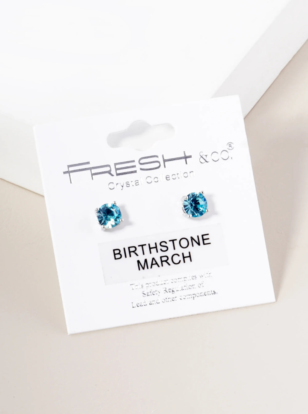 4-Prong 6mm Birthstone Stud Earrings - Rhodium