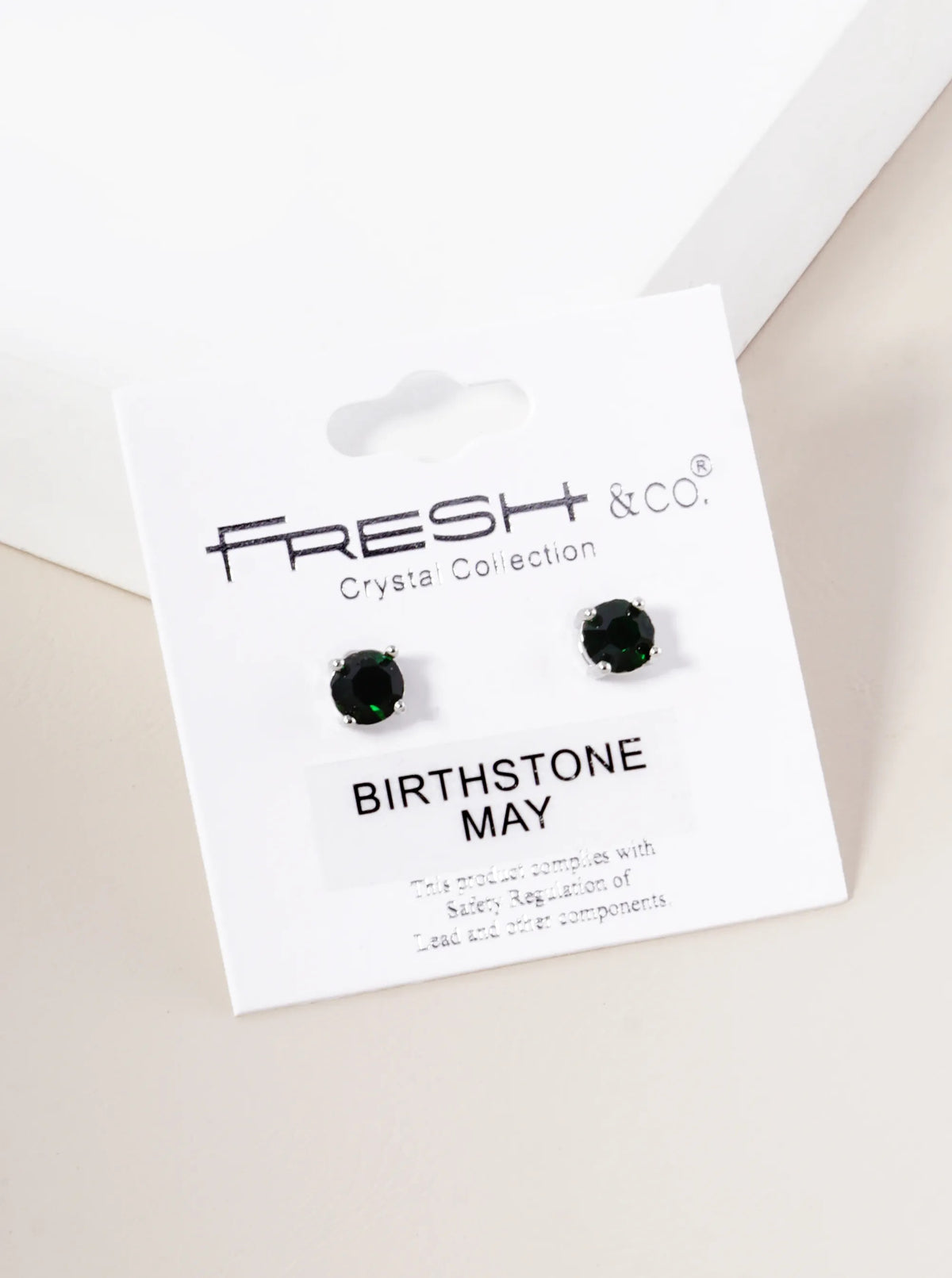 4-Prong 6mm Birthstone Stud Earrings - Rhodium