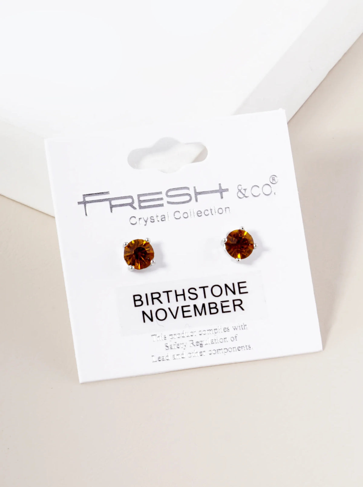 4-Prong 6mm Birthstone Stud Earrings - Rhodium