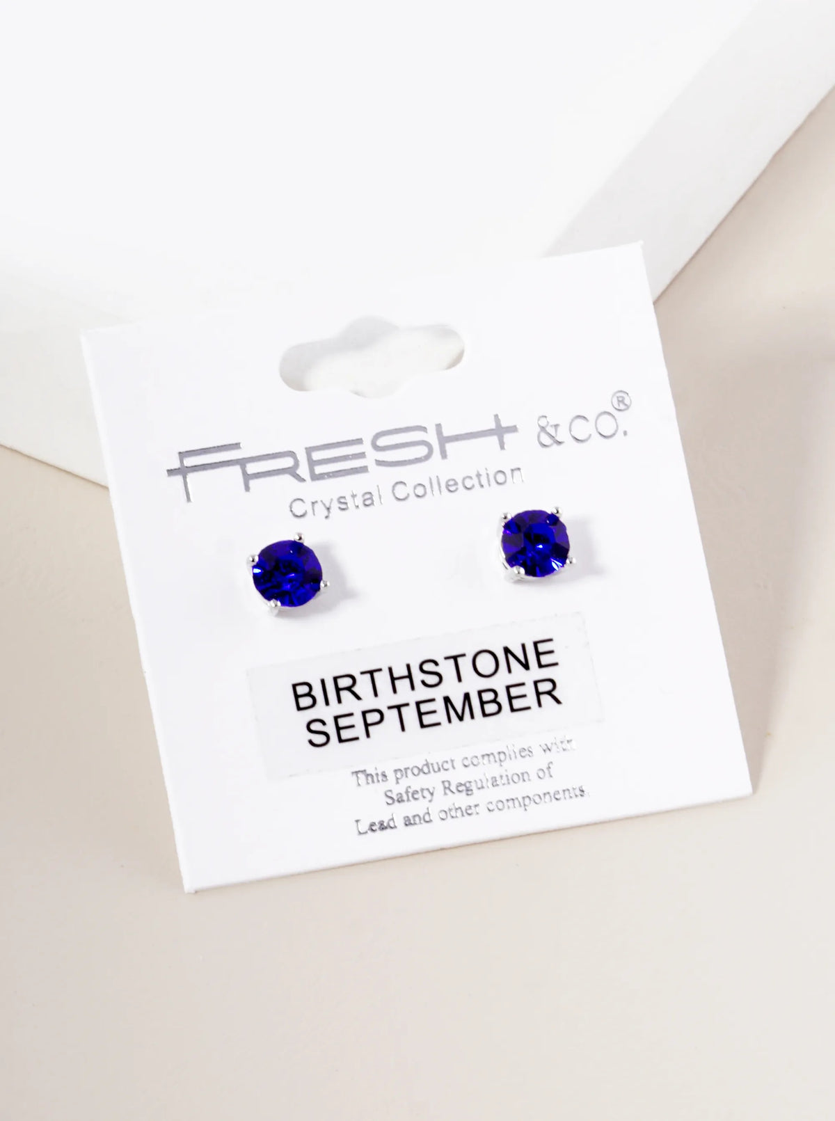 4-Prong 6mm Birthstone Stud Earrings - Rhodium