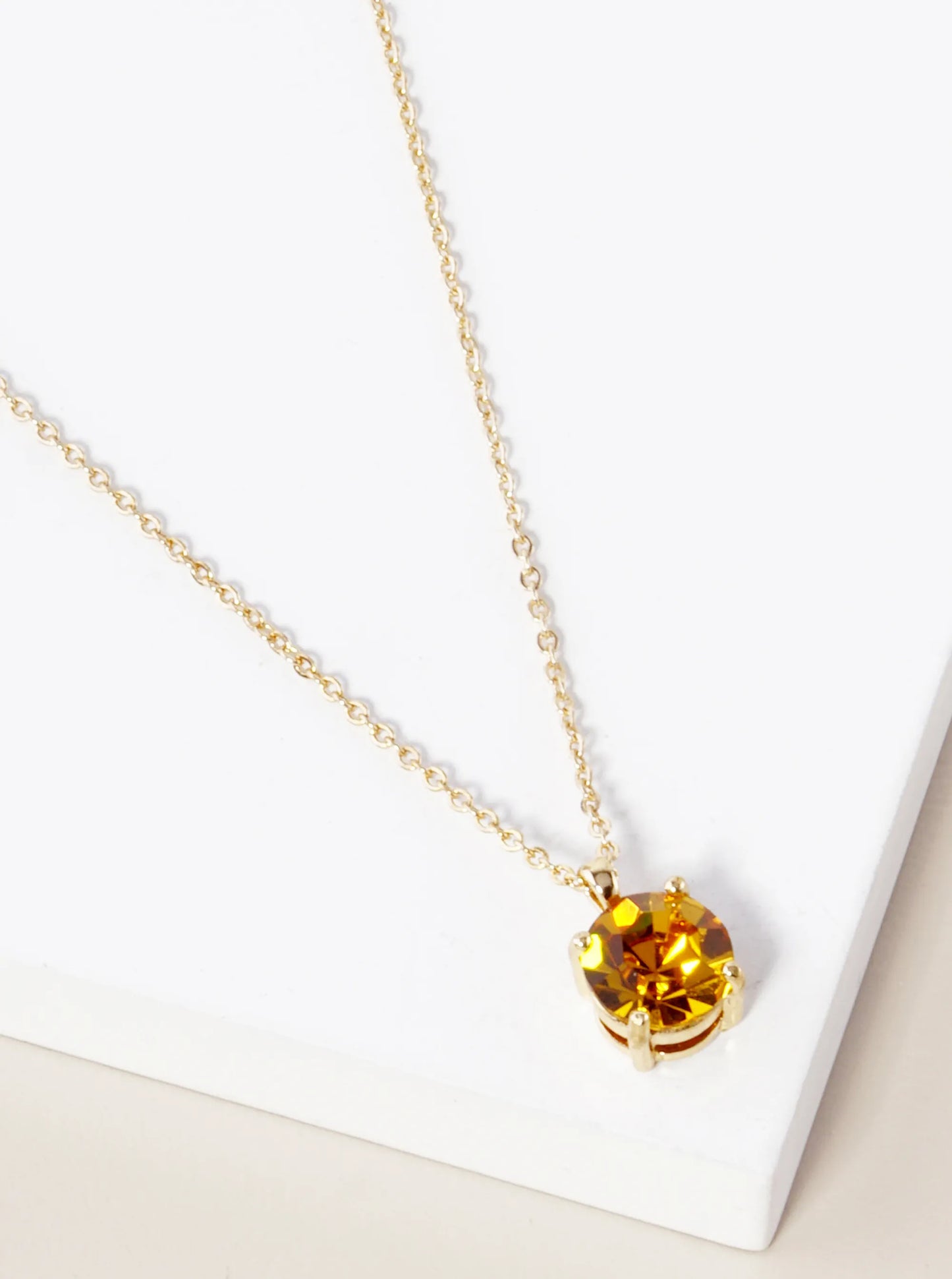 4-Prong 7mm Birthstone Pendant Necklace