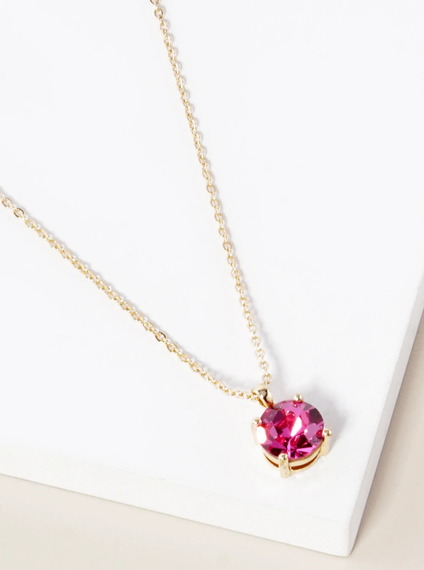 4-Prong 7mm Birthstone Pendant Necklace