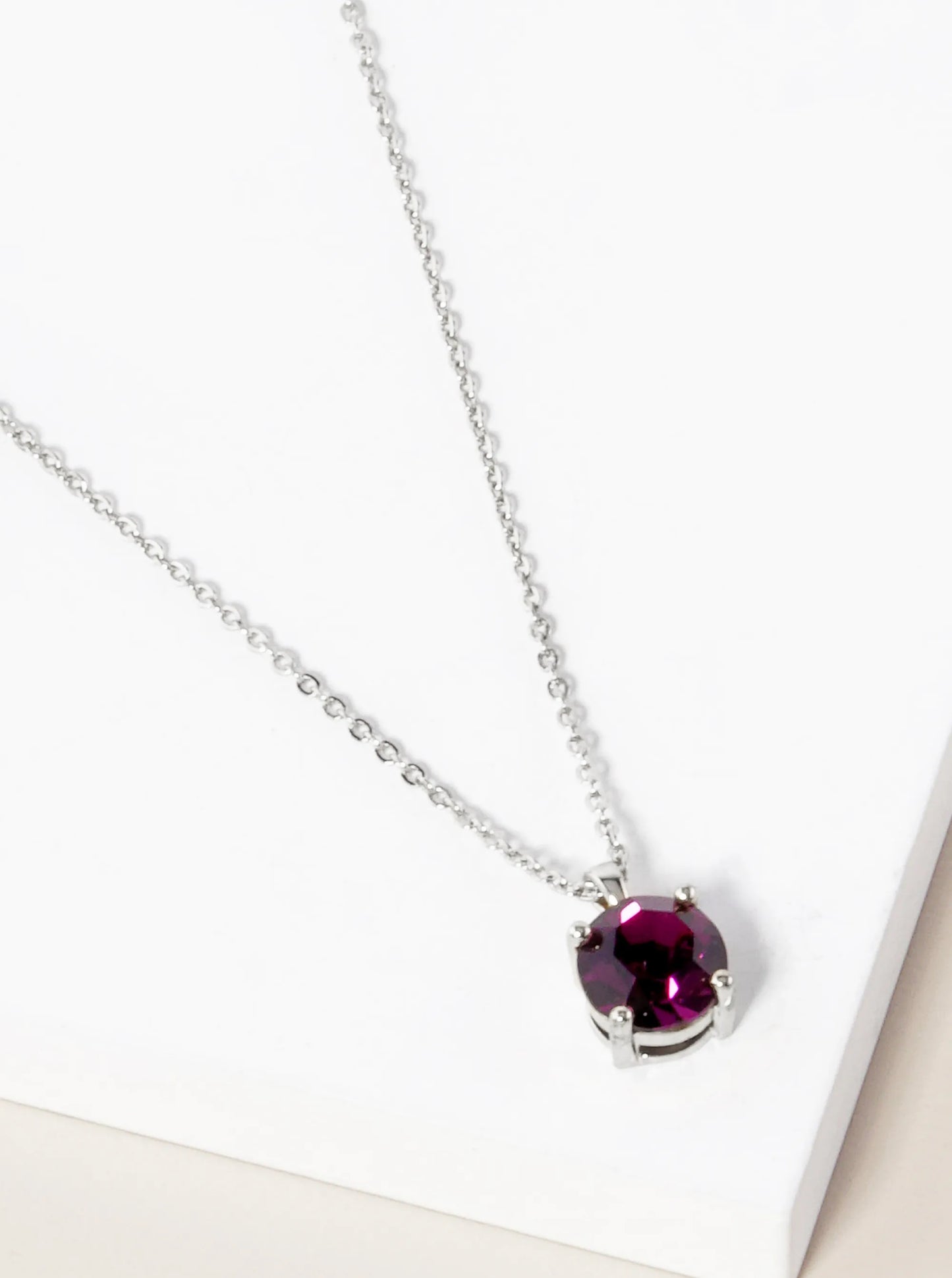 4-Prong 7mm Birthstone Pendant Necklace