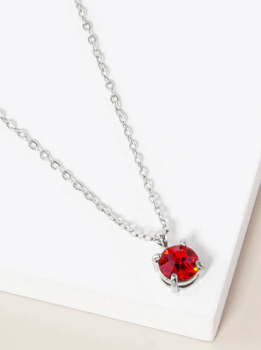 4-Prong 7mm Birthstone Pendant Necklace