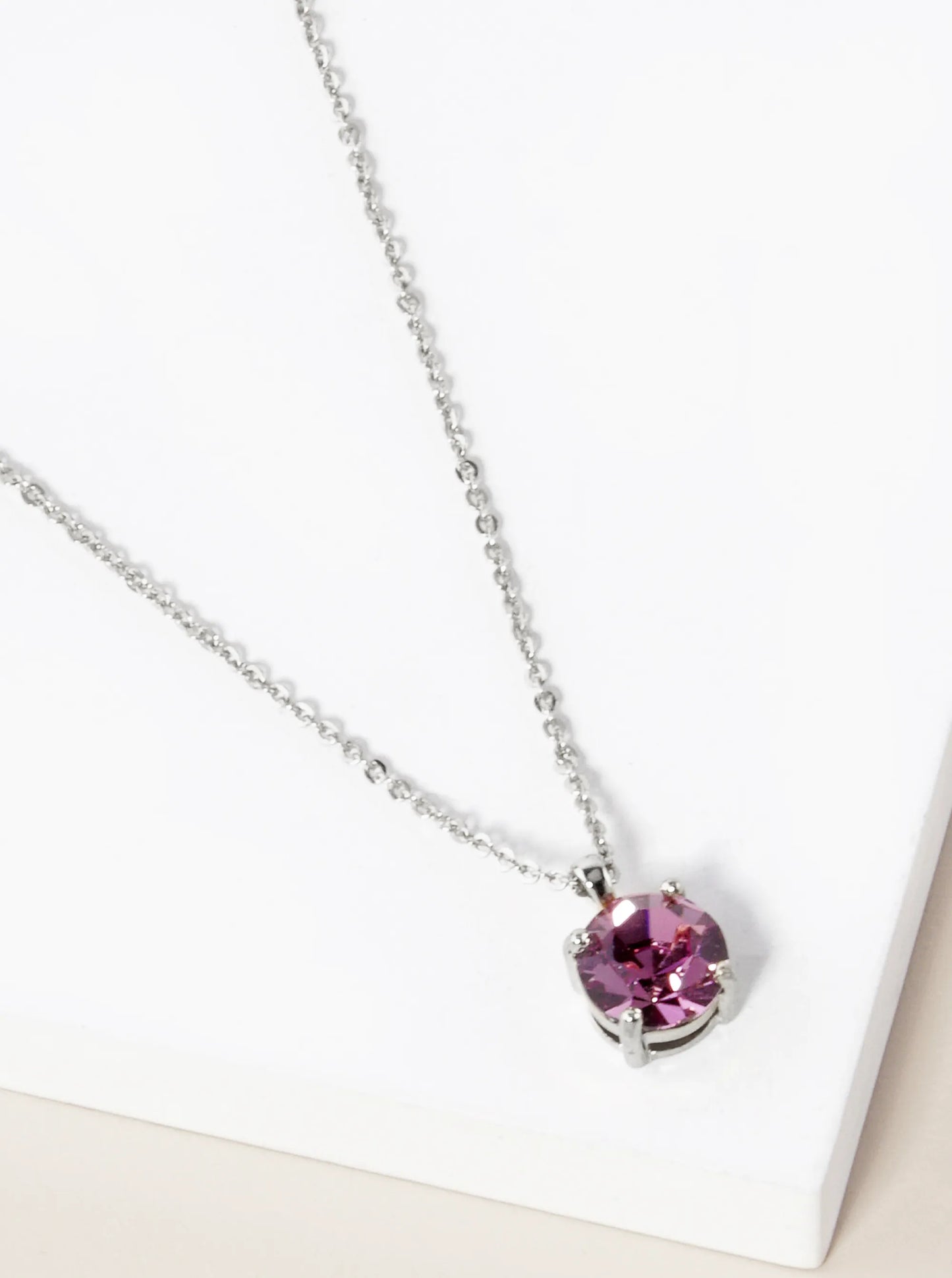 4-Prong 7mm Birthstone Pendant Necklace