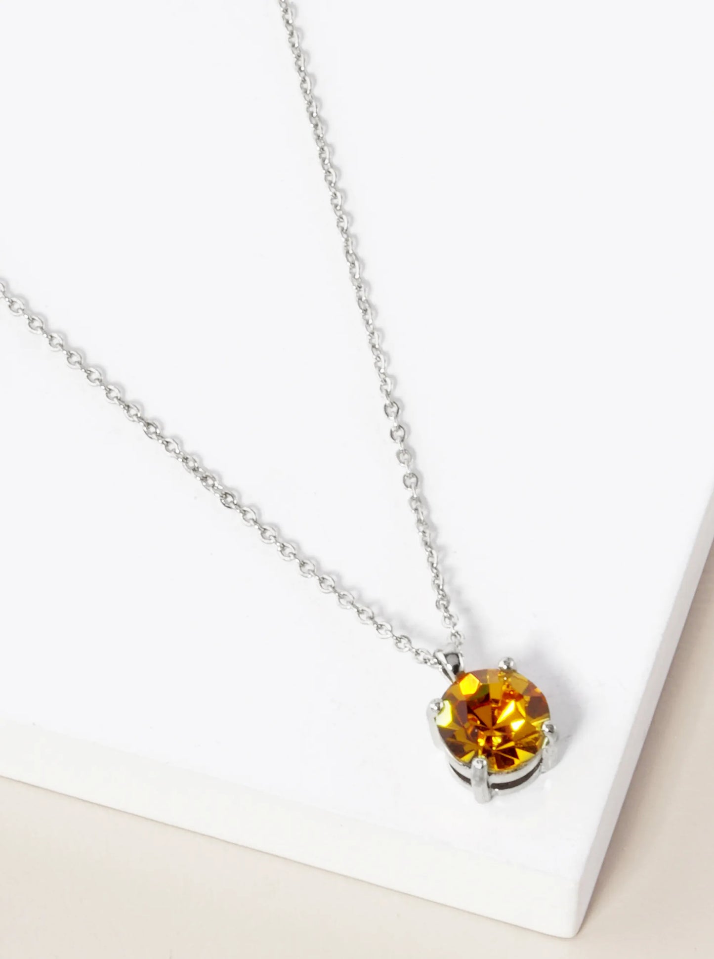 4-Prong 7mm Birthstone Pendant Necklace