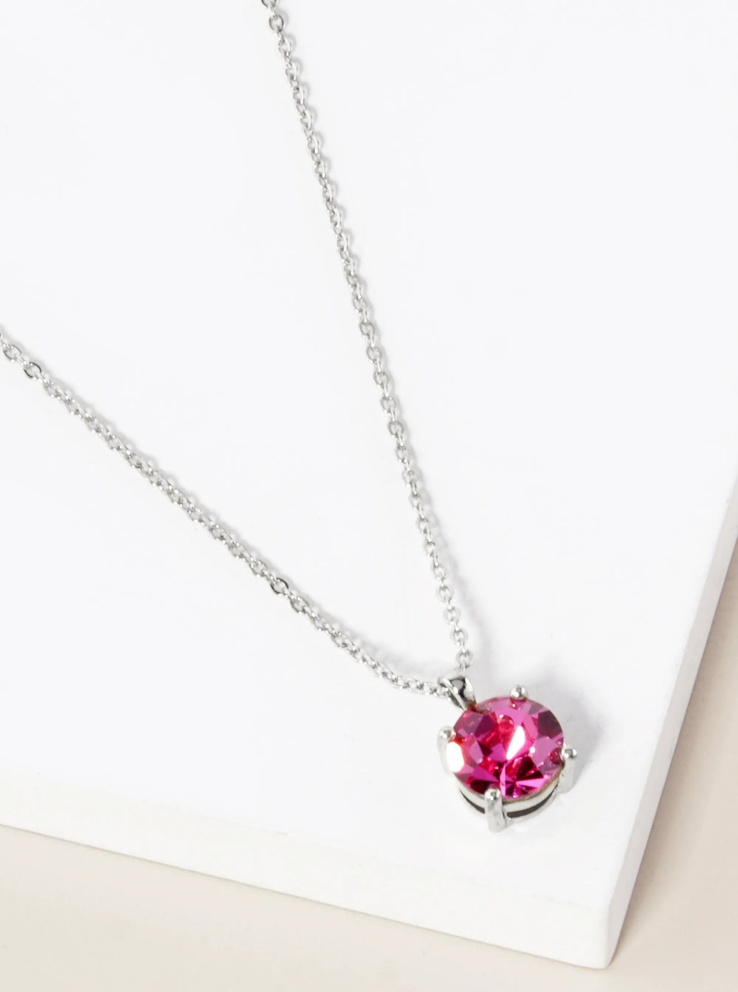 4-Prong 7mm Birthstone Pendant Necklace