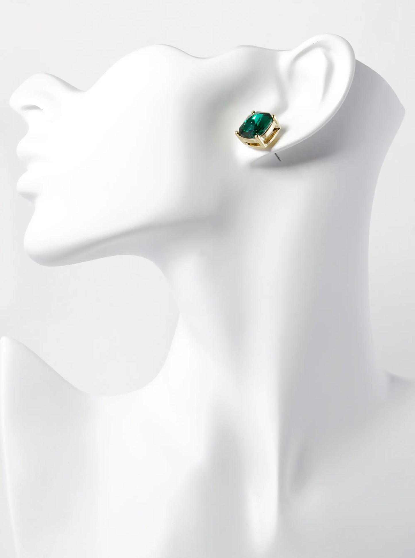 4-Prong Faceted 12mm Stone Post Stud Earrings