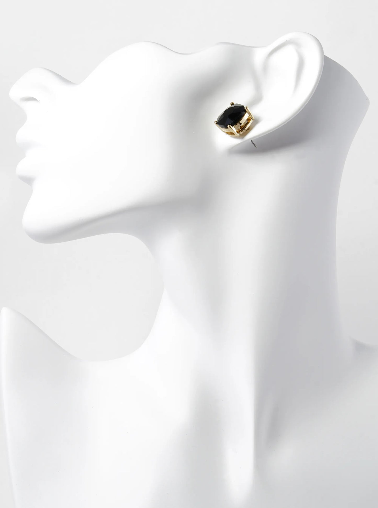 4-Prong Faceted 12mm Stone Post Stud Earrings
