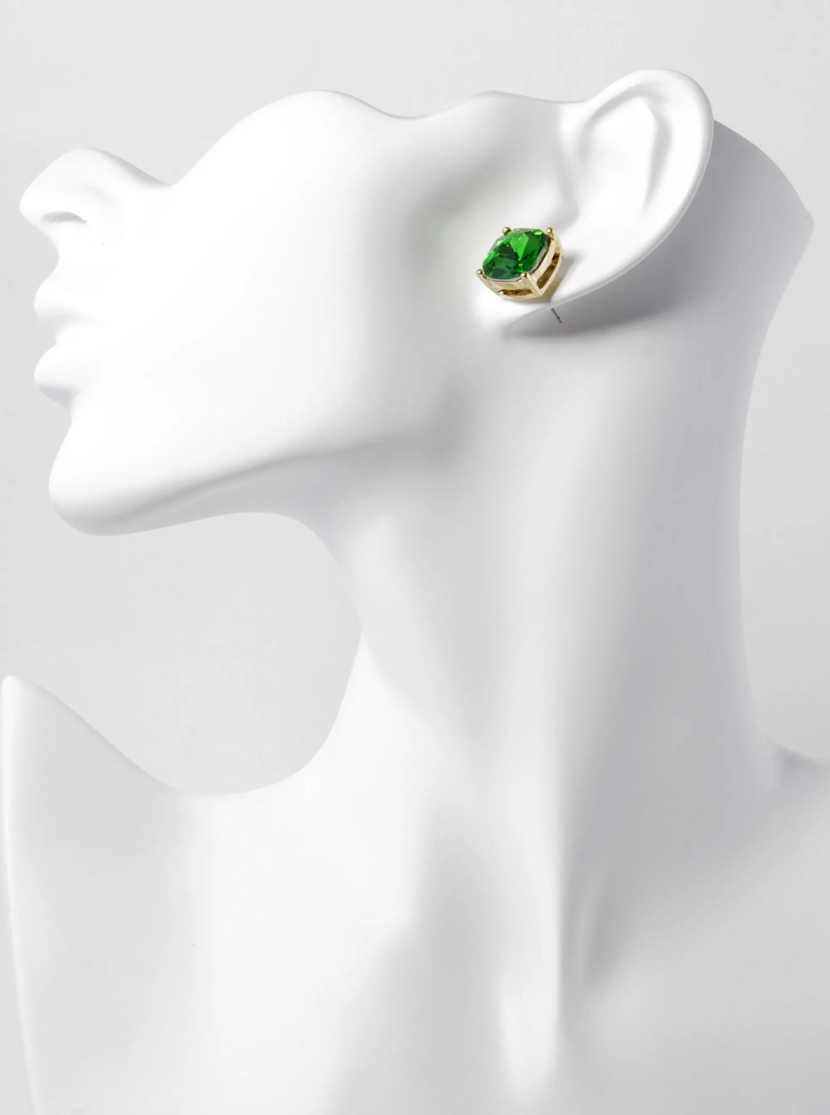 4-Prong Faceted 12mm Stone Post Stud Earrings