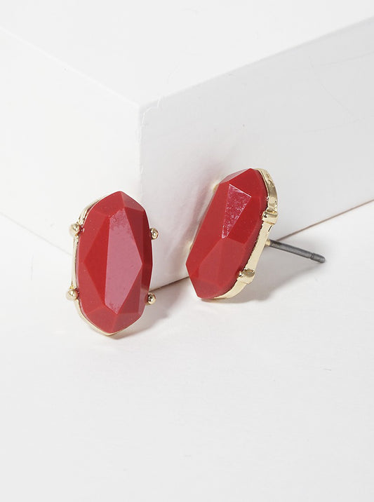 4-Prong Faceted Glass Bead Post Stud Earrings