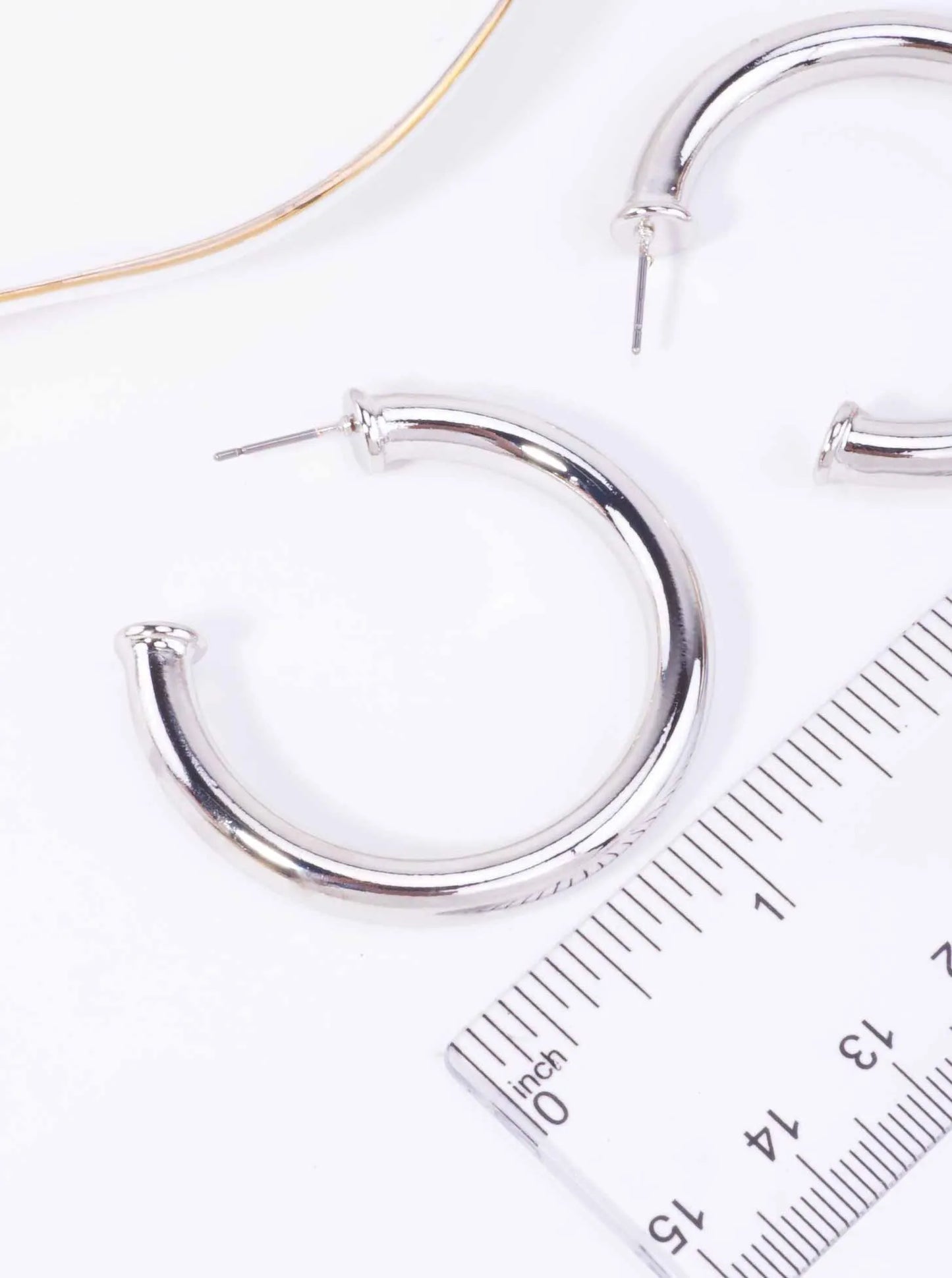 40-mm Elegant Medium Post Back Hoop Earrings