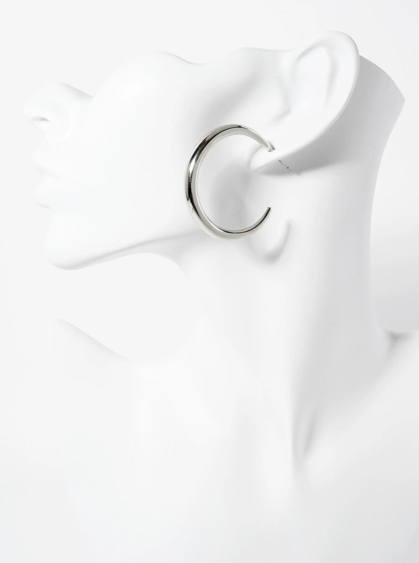 40mm 14K-Gold-Dipped Polished Brass Tapered Open Hoop Earrings