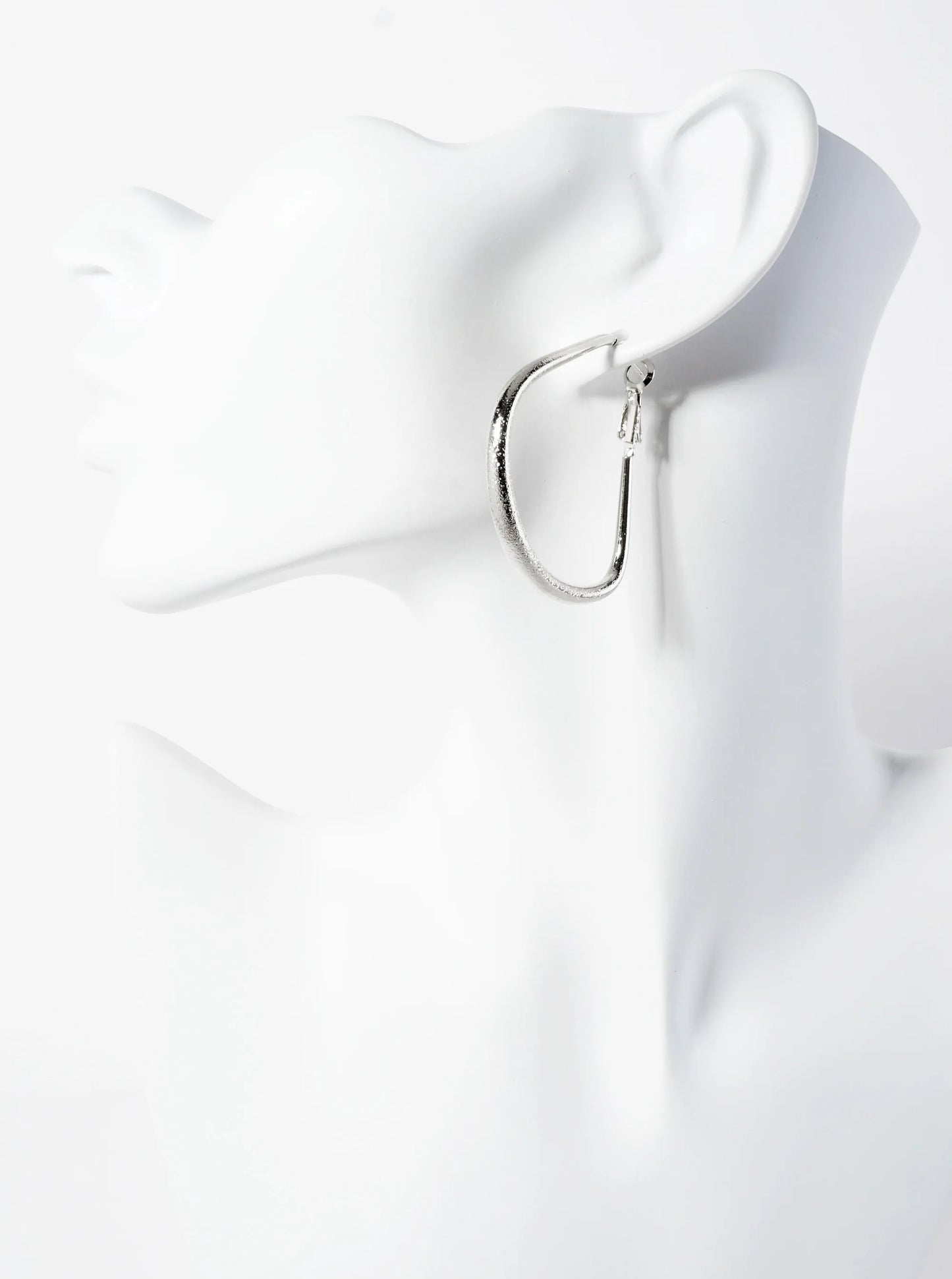 40mm 14K-Gold-Dipped Shimmer-texture Circular-Sector Tapered Latch-back Hoop Earrings