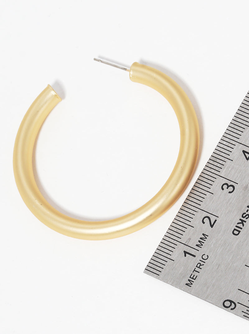 40mm Bold Brass Hollow Hoop Earrings