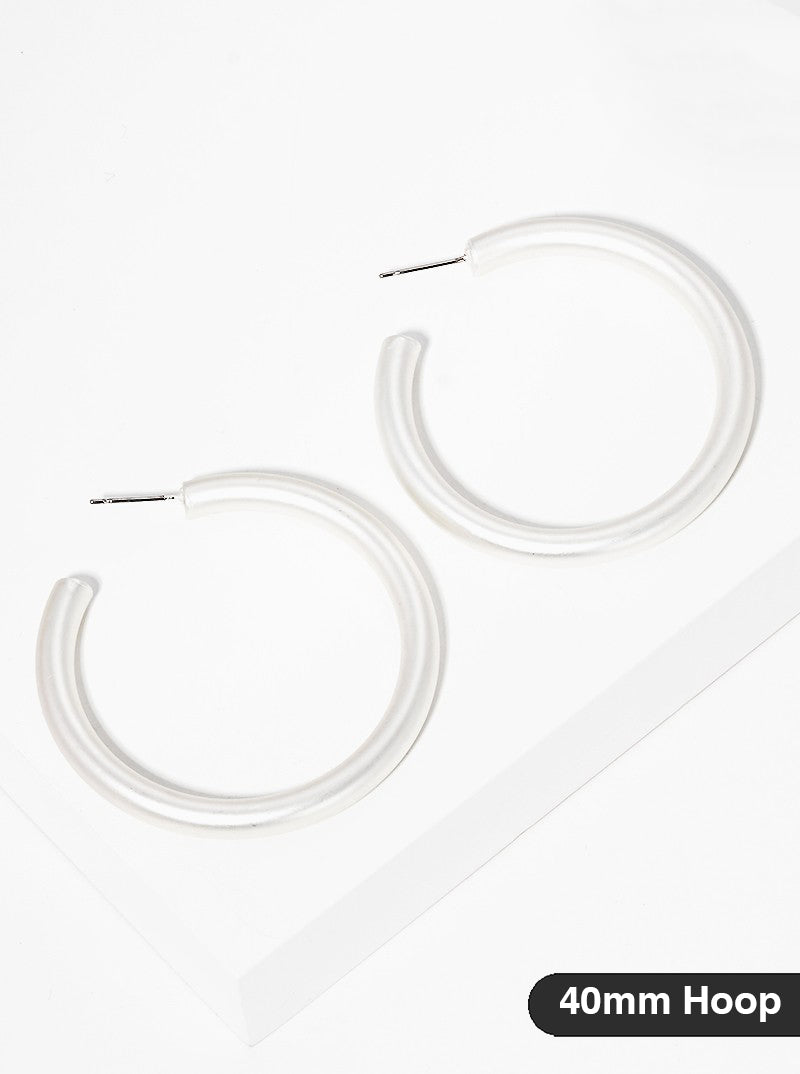40mm Bold Brass Hollow Hoop Earrings