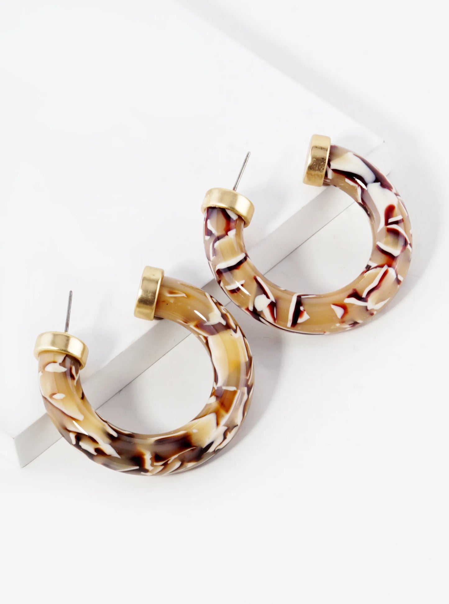 40mm Circular Acetate Hoop Earrings With Metal Accents