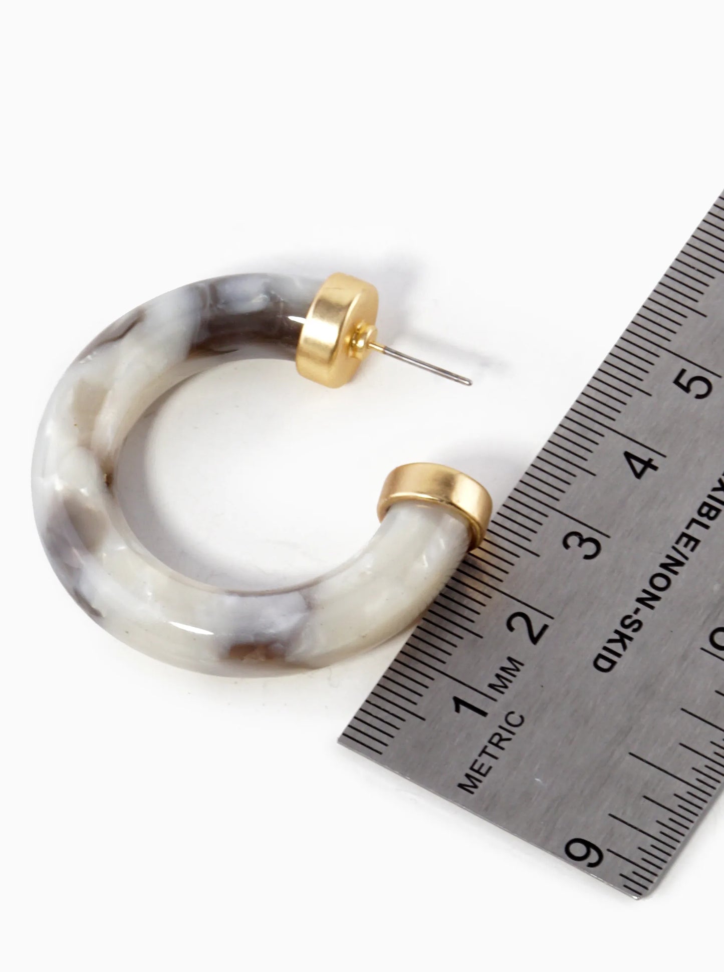 40mm Circular Acetate Hoop Earrings With Metal Accents