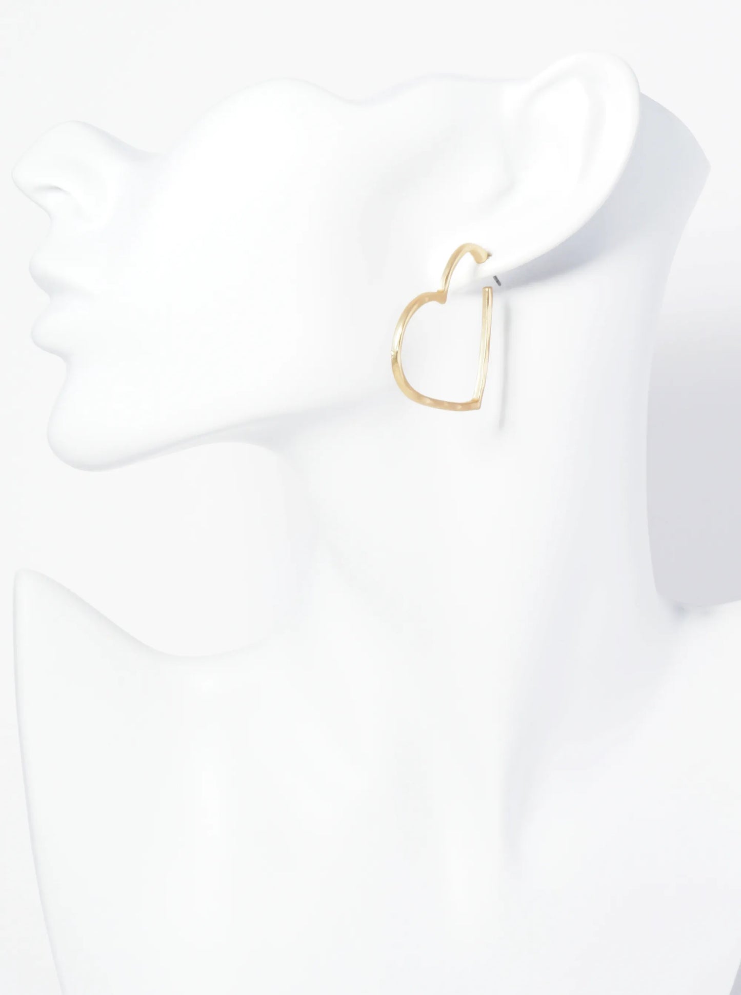 40mm Hammered Heart Hoop Earrings