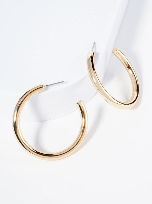 40mm Hollow Brass Hoop Earrings