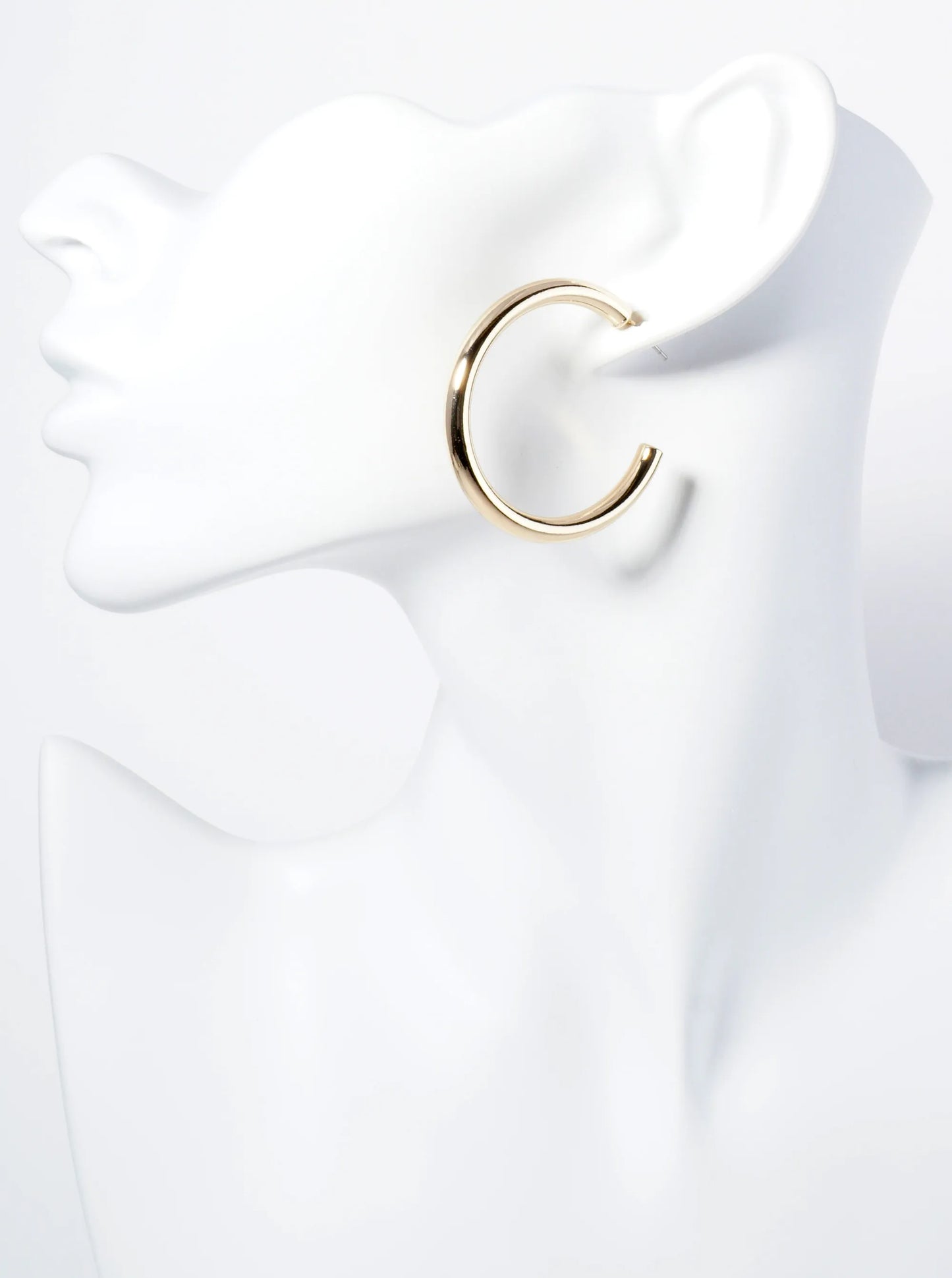 40mm Hollow Brass Hoop Earrings