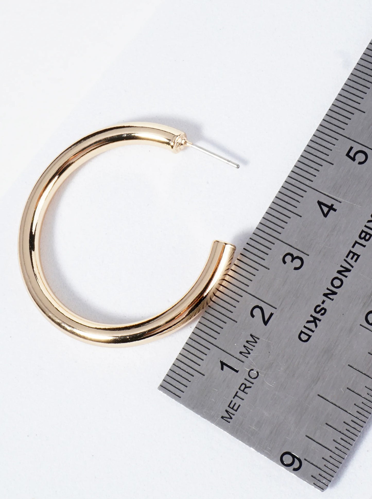 40mm Hollow Brass Hoop Earrings