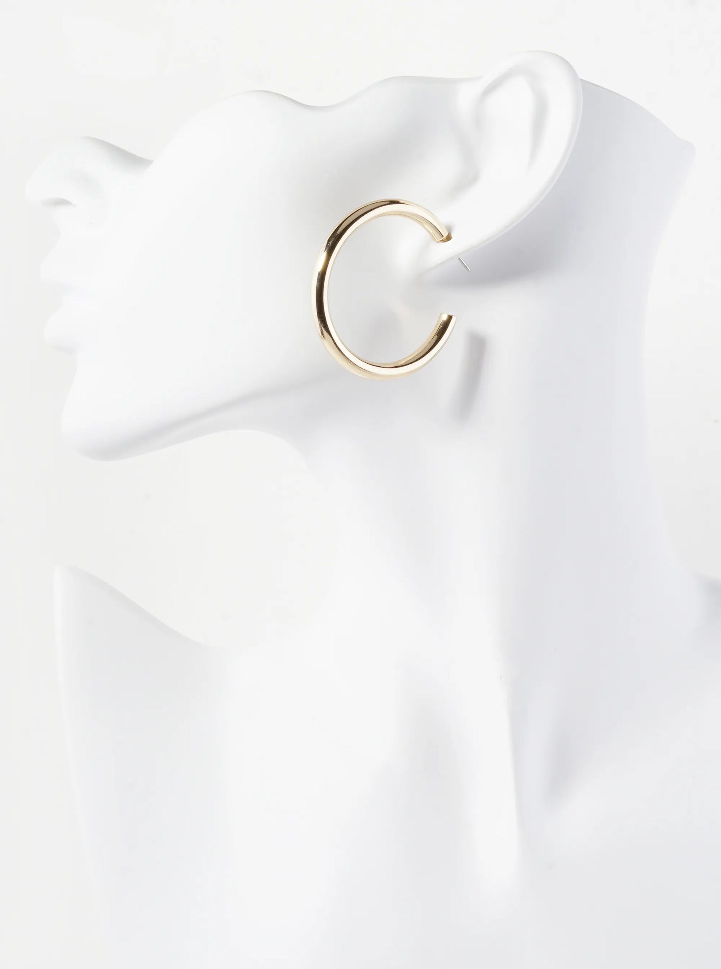 40mm Hollow Brass Polished Hoop Earrings