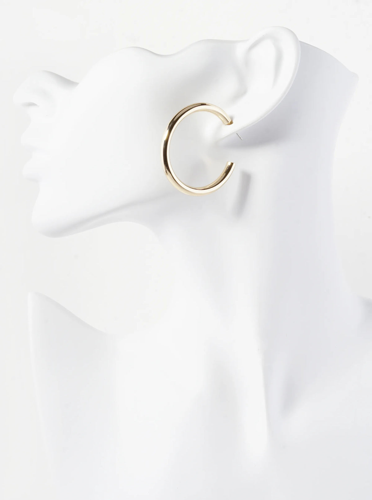 40mm Hollow Brass Polished Hoop Earrings