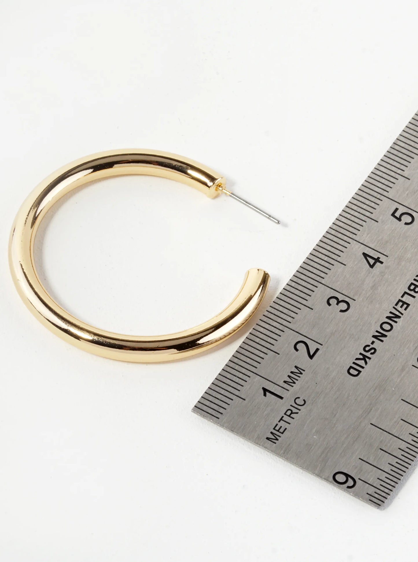 40mm Hollow Brass Polished Hoop Earrings