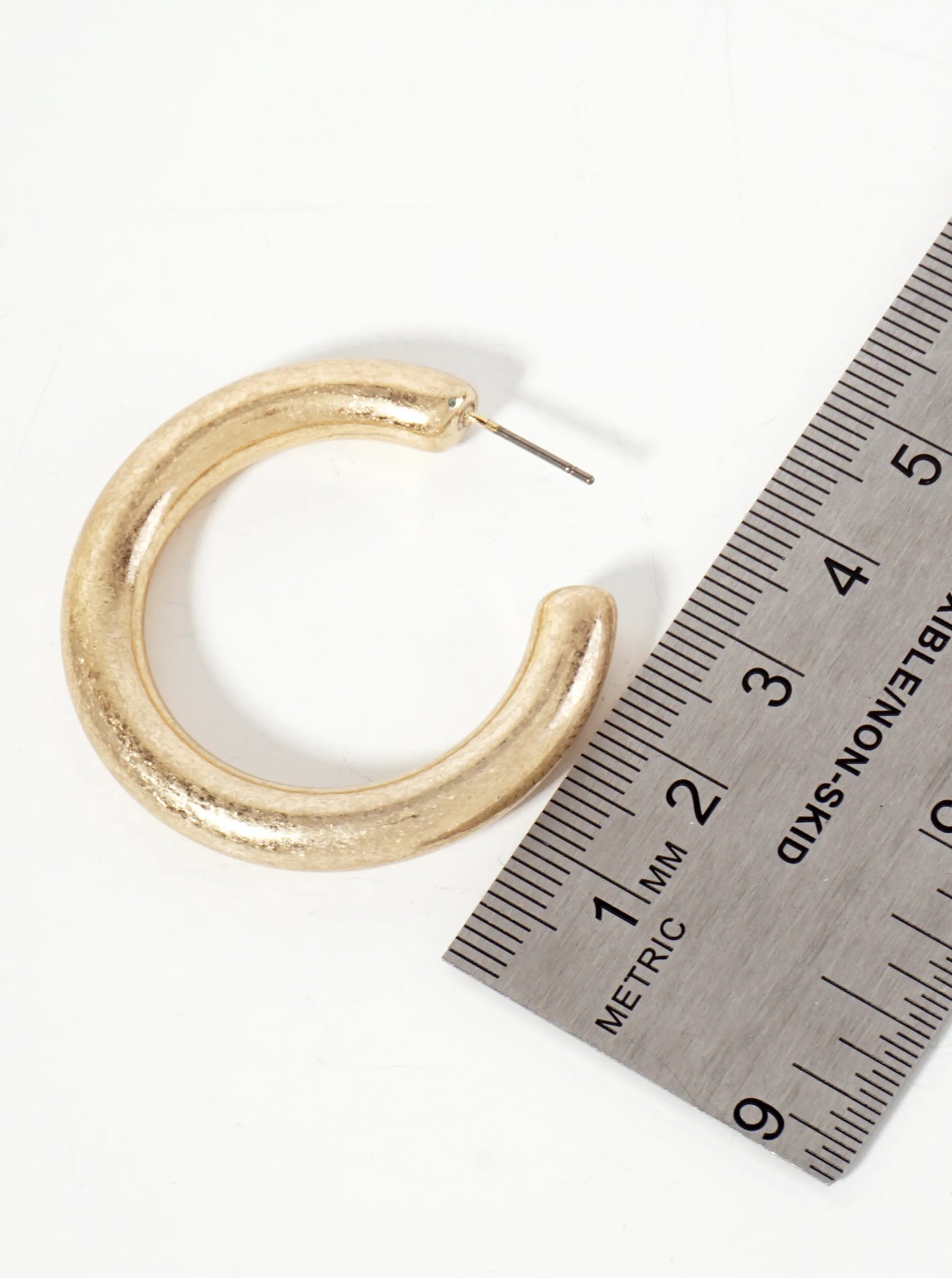 40mm Hollow Open Hoop Earrings With-Titanium-Post