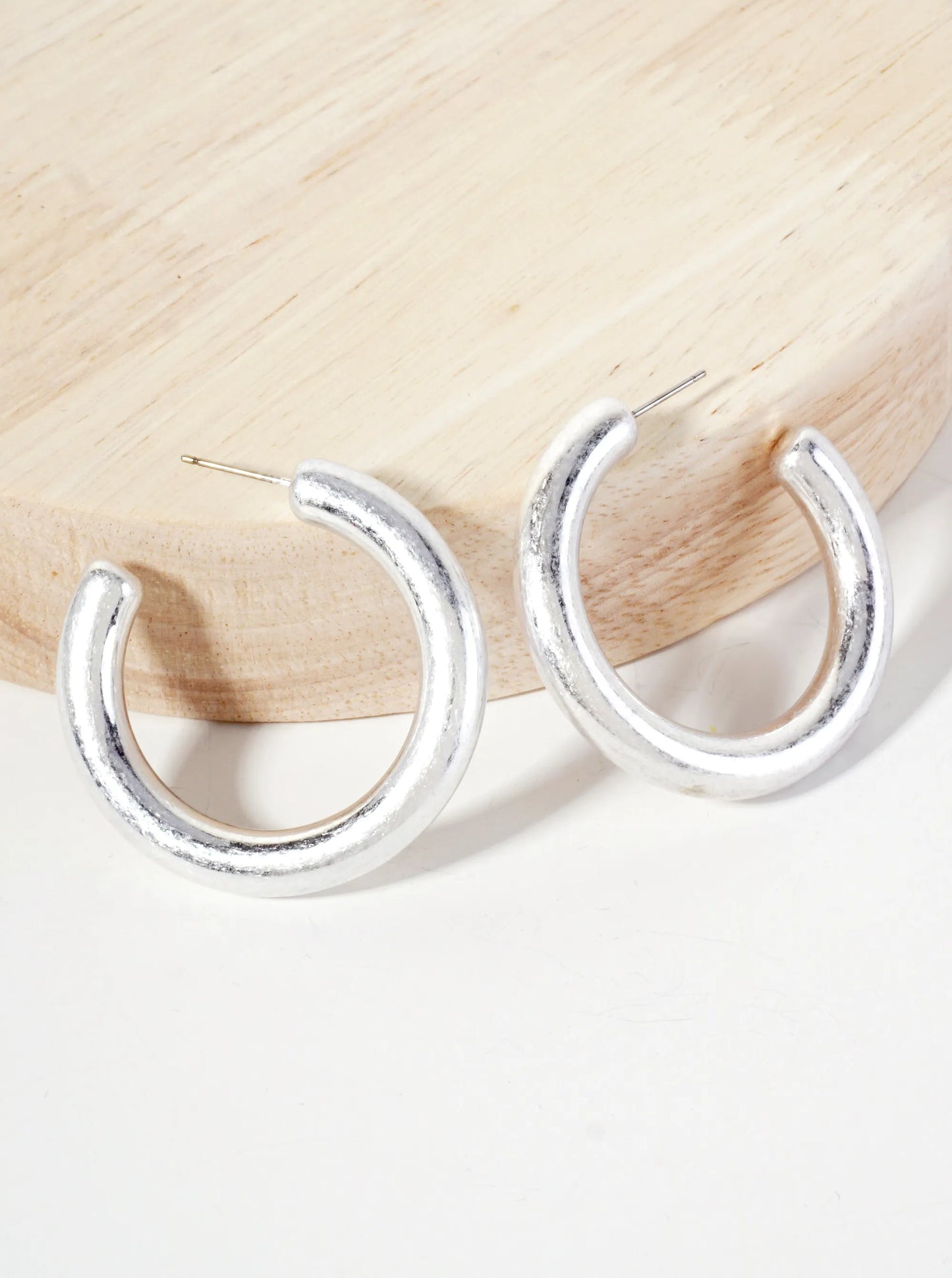 40mm Hollow Open Hoop Earrings With-Titanium-Post