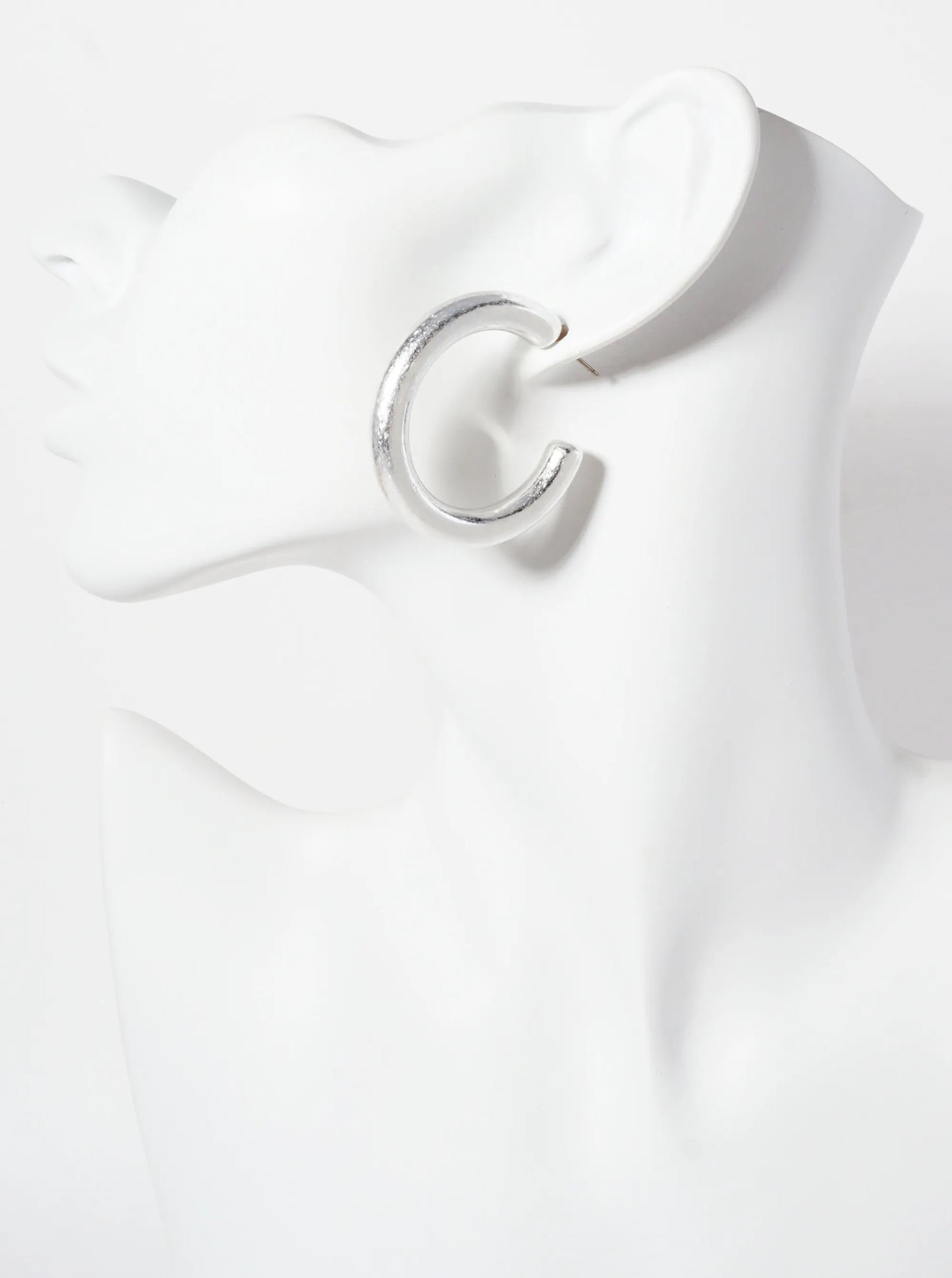 40mm Hollow Open Hoop Earrings With-Titanium-Post