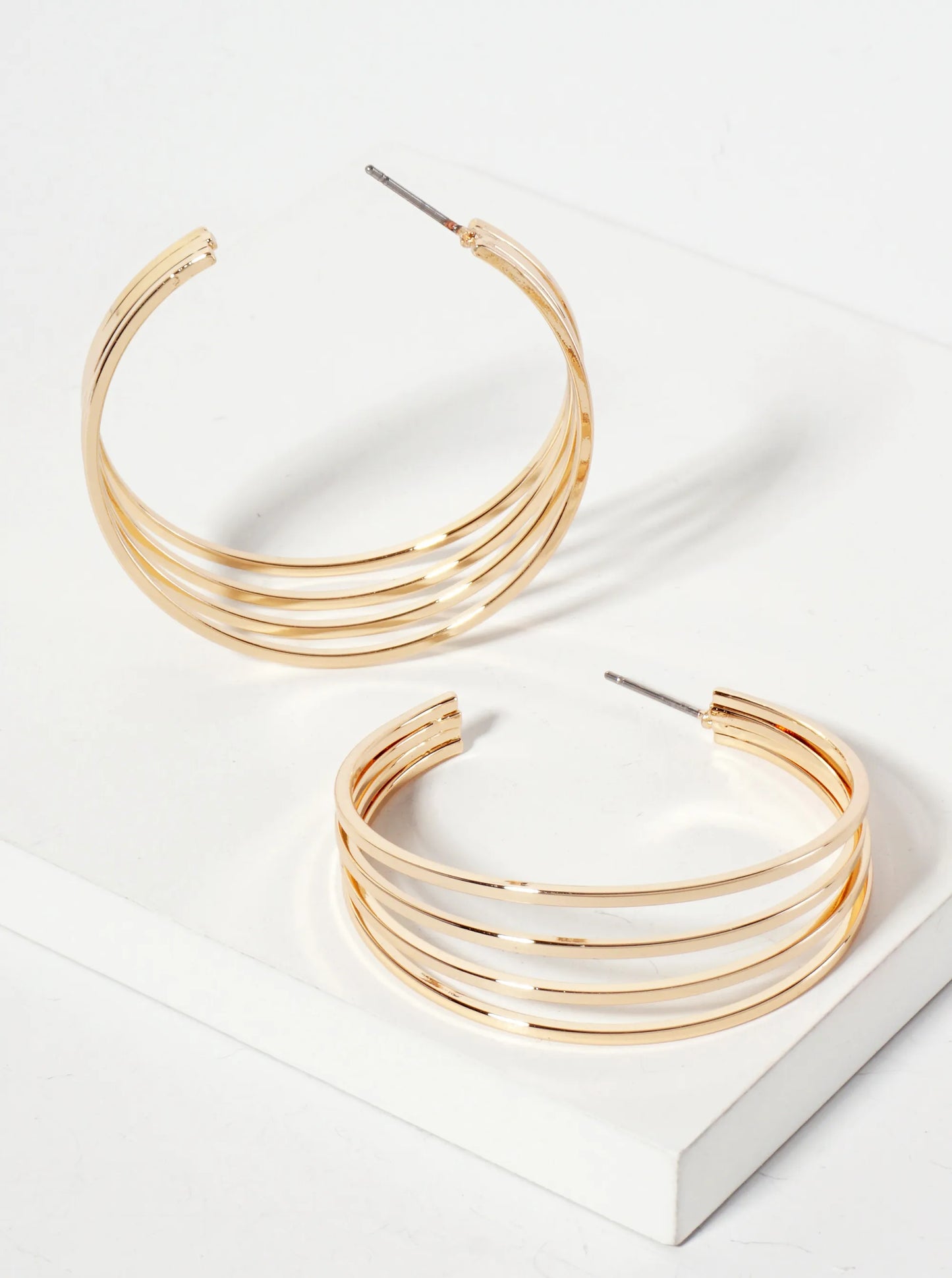 40mm Layered Wire Hoop Earrings