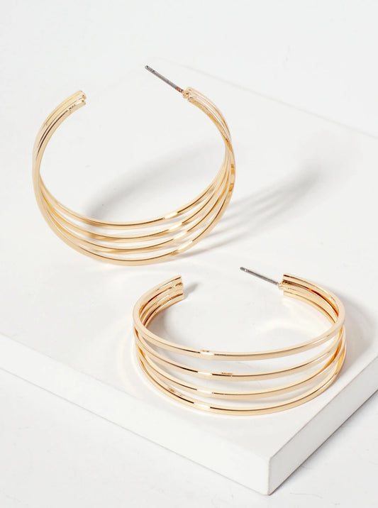 40mm Layered Wire Hoop Earrings
