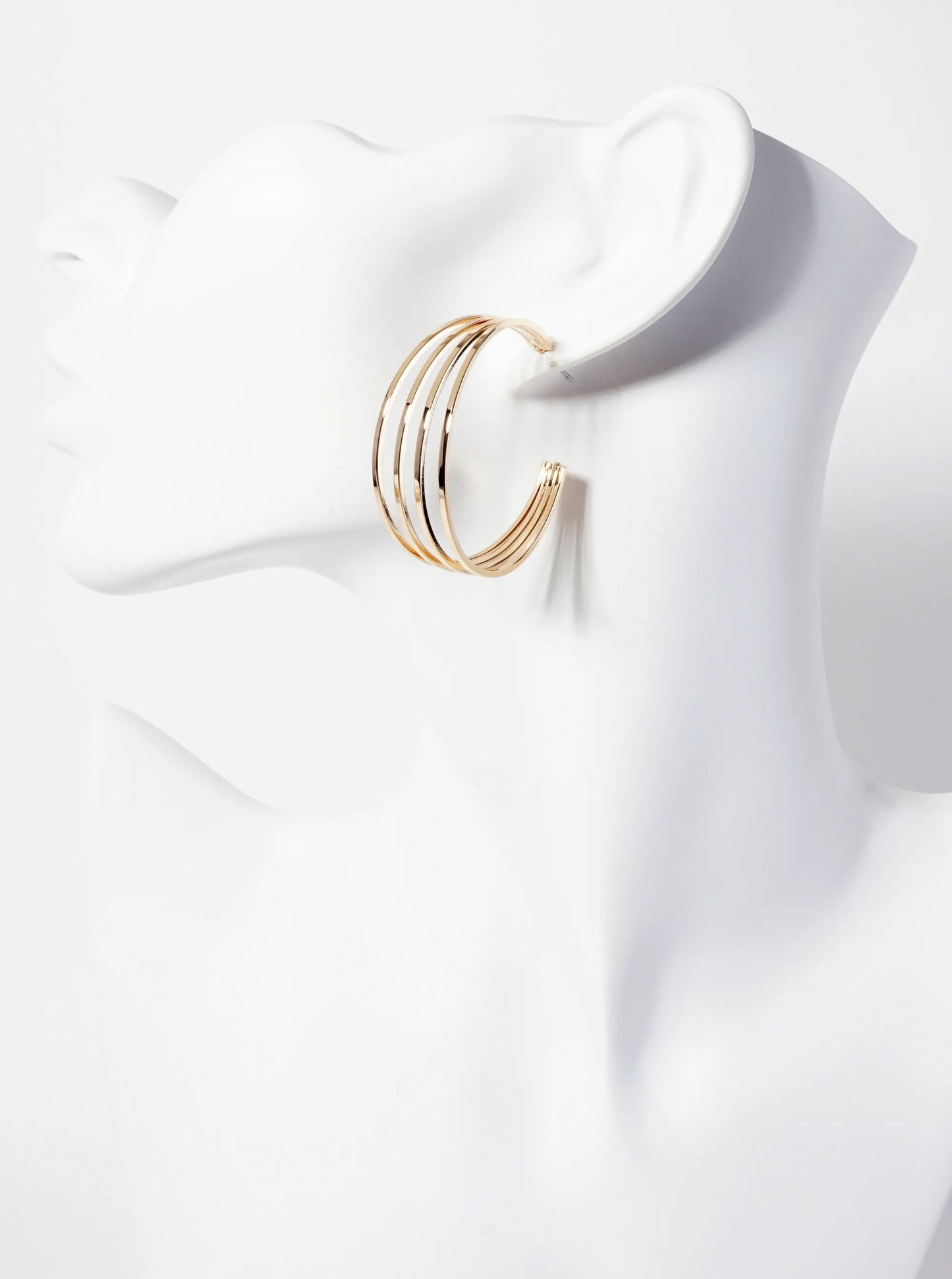 40mm Layered Wire Hoop Earrings