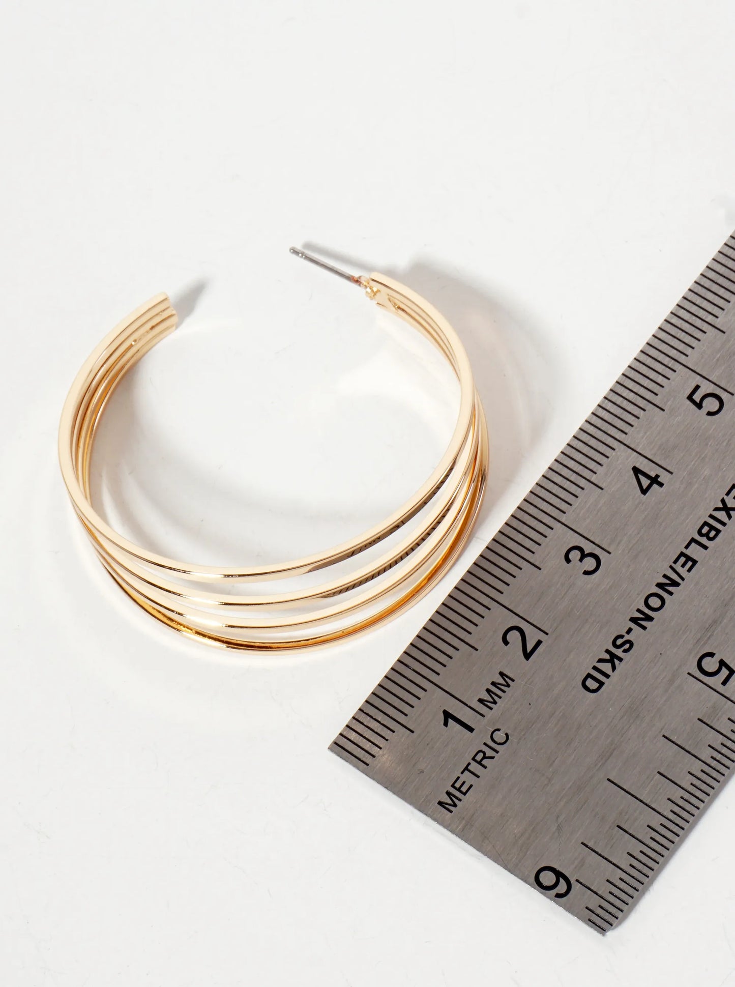 40mm Layered Wire Hoop Earrings