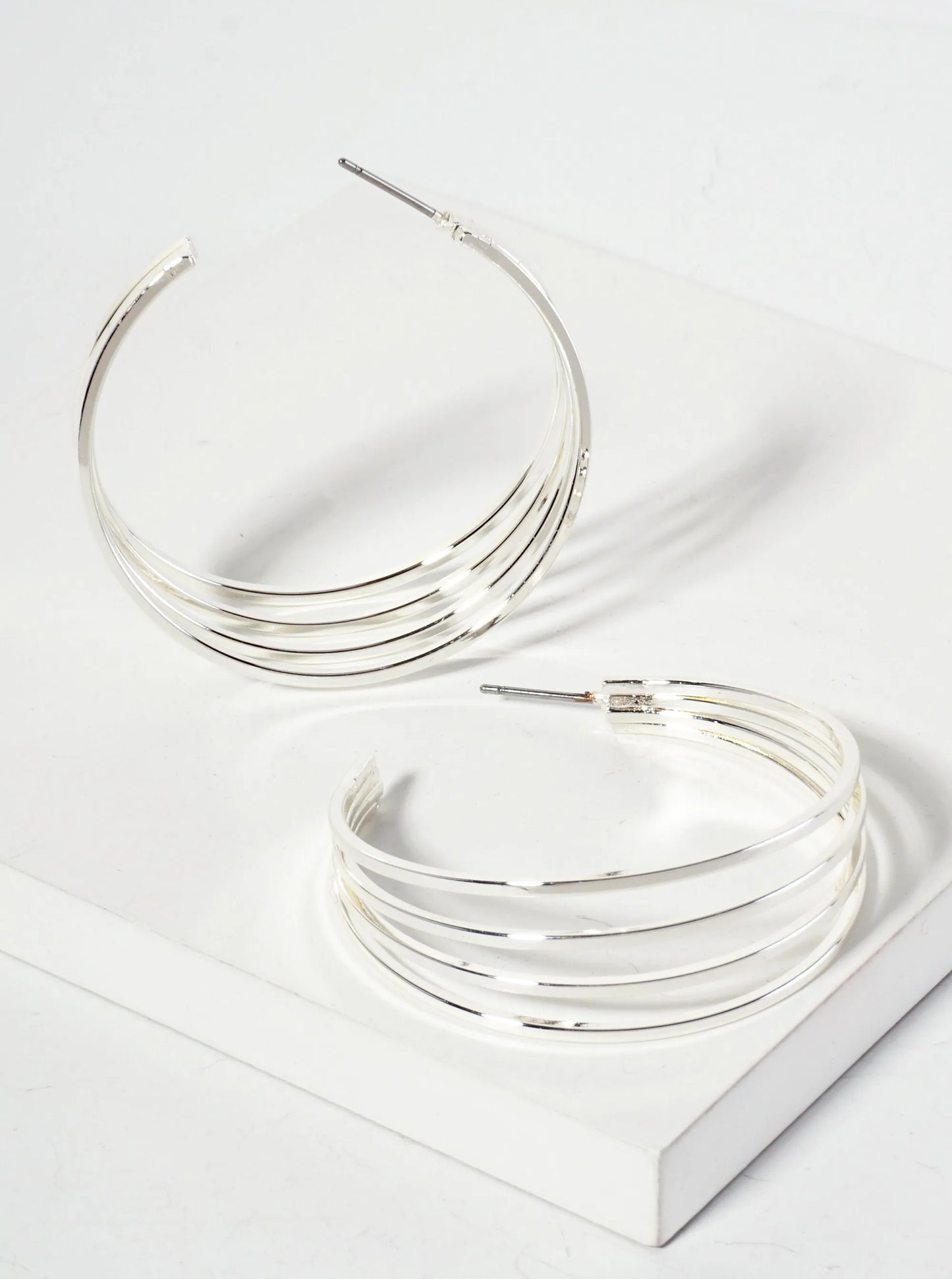 40mm Layered Wire Hoop Earrings