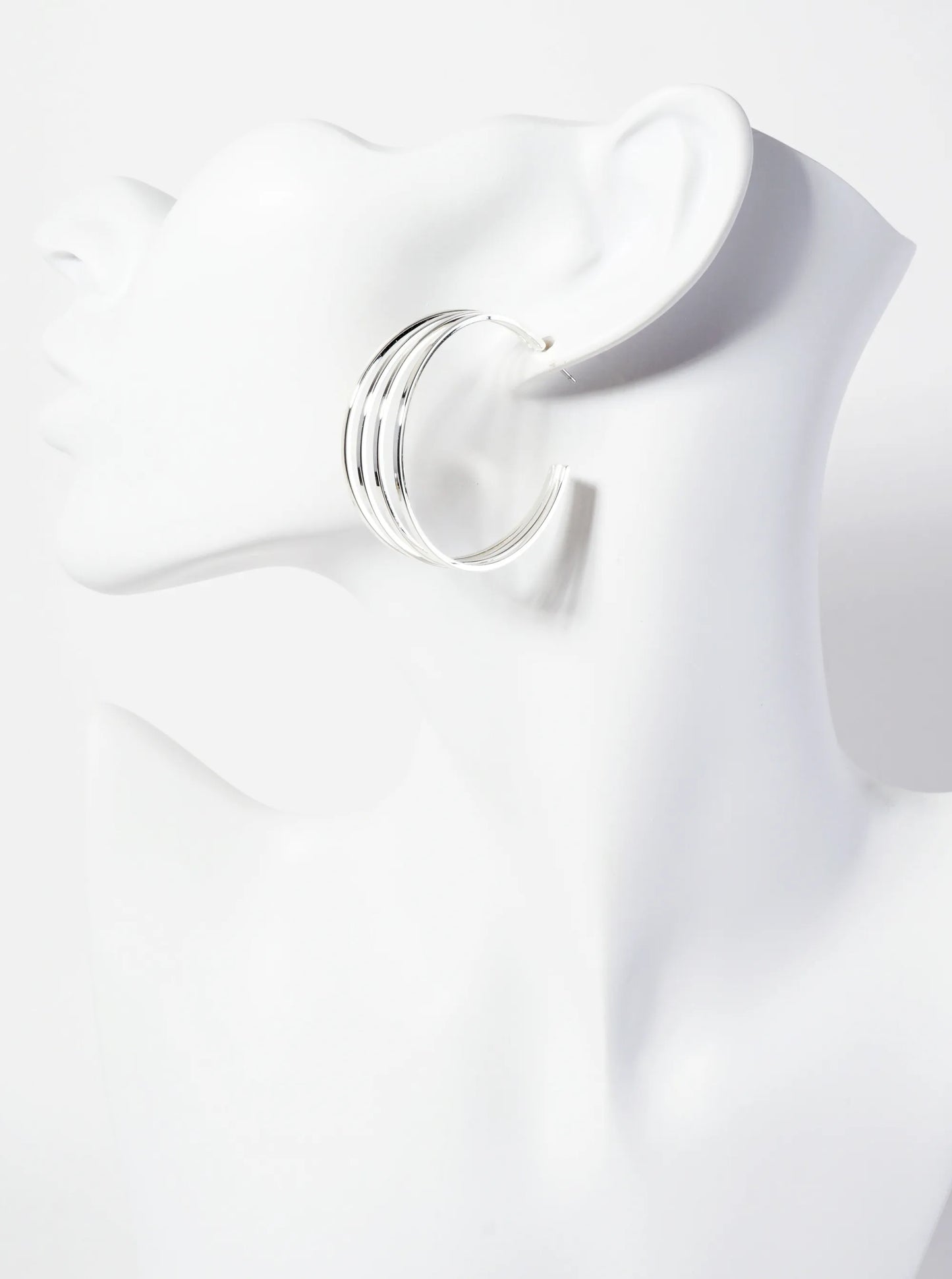40mm Layered Wire Hoop Earrings