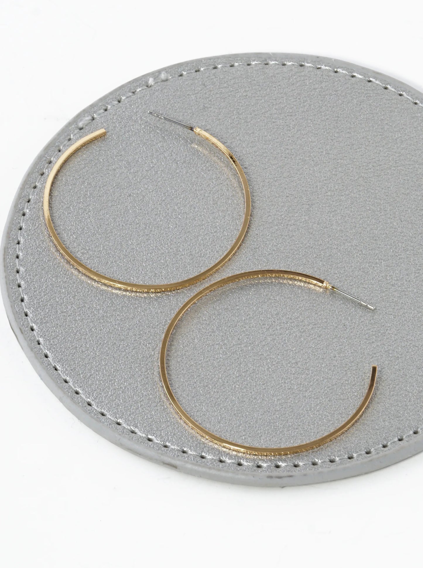 40mm Lightweight Brass Skinny Open Hoop Earrings