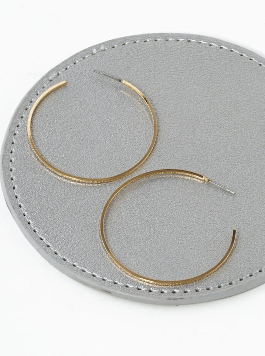 40mm Lightweight Brass Skinny Open Hoop Earrings