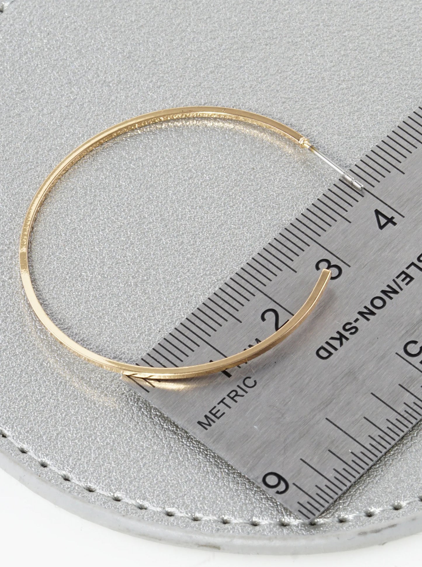 40mm Lightweight Brass Skinny Open Hoop Earrings
