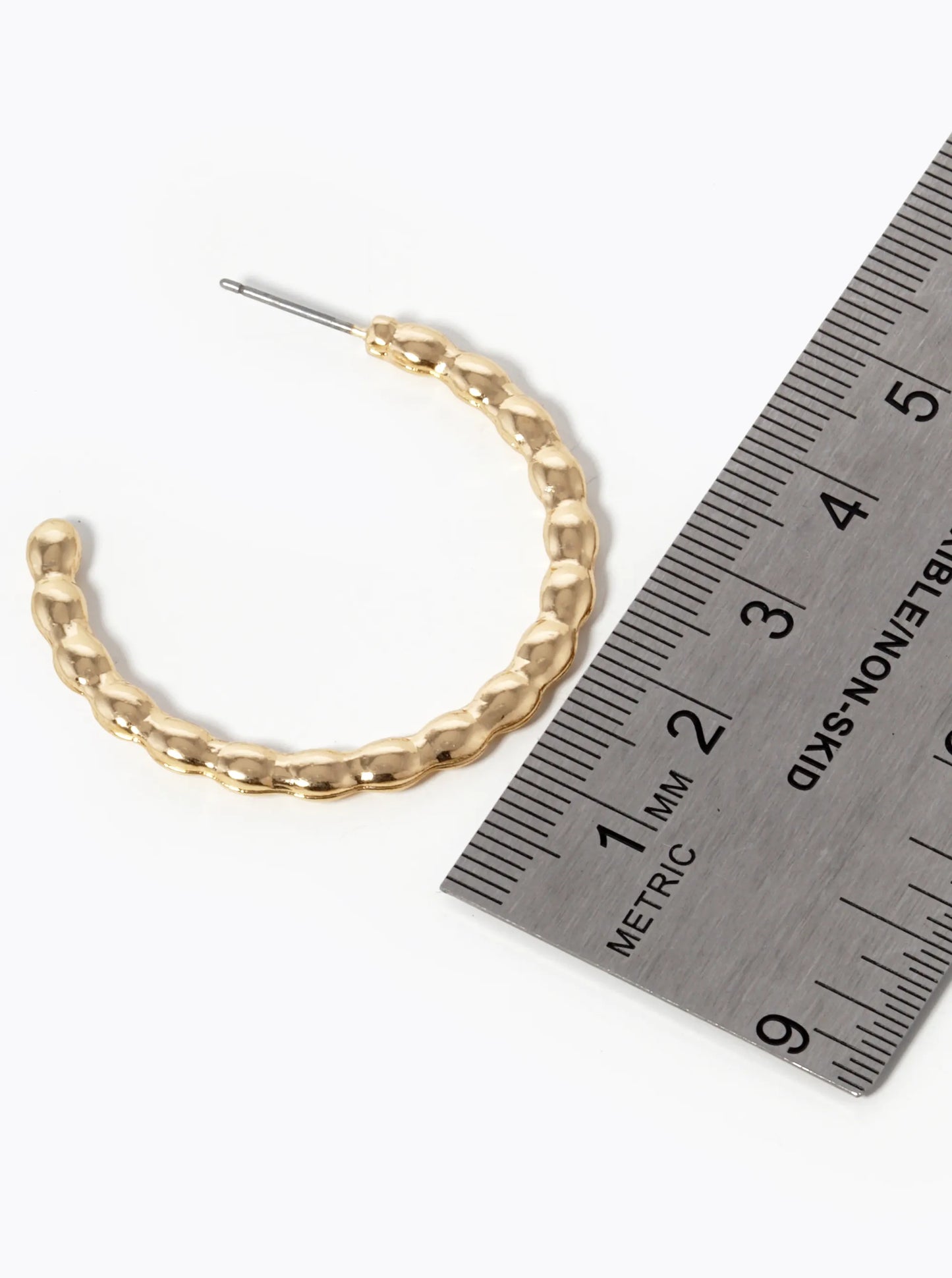 40mm Metal Ball Hoop Earrings