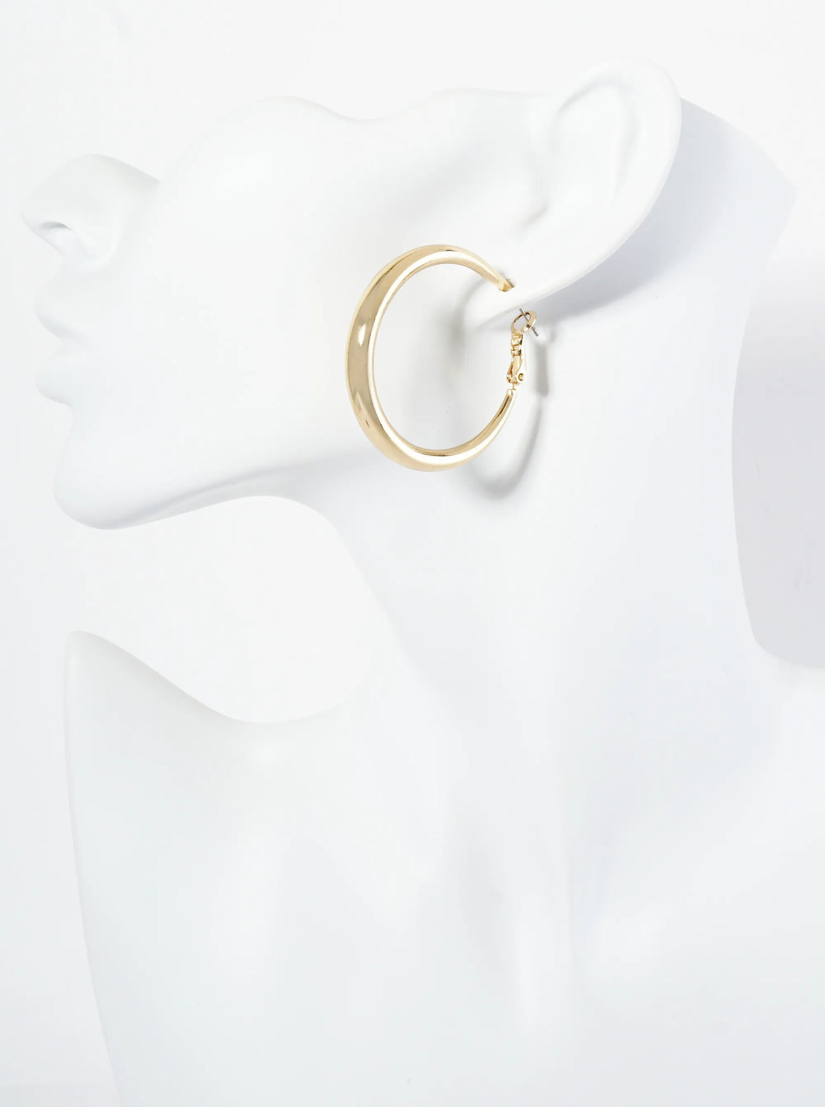 40mm Polished 14K-Gold-Dipped Tapered Classic Hoop Earrings